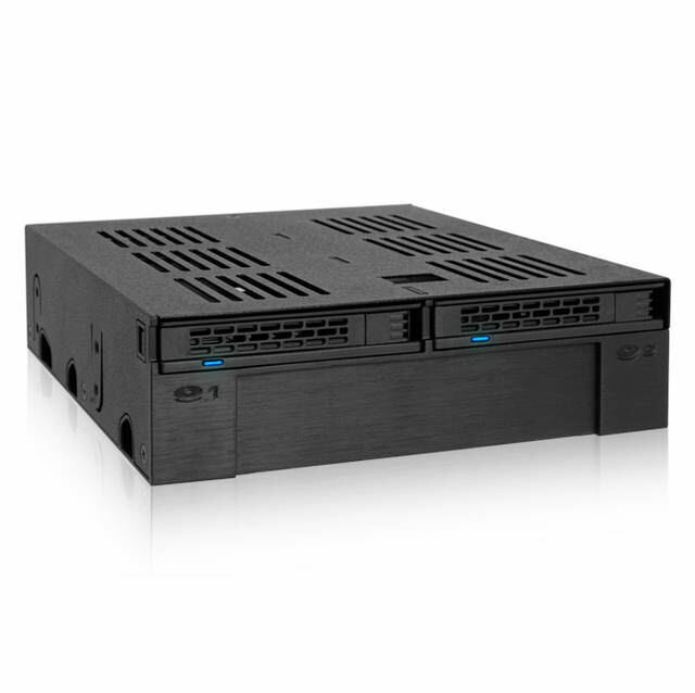 ICY DOCK MB322SP-B 2x2.5 inch SAS/SATA HDD/SSD 5.25inch Bay Mobile Rack