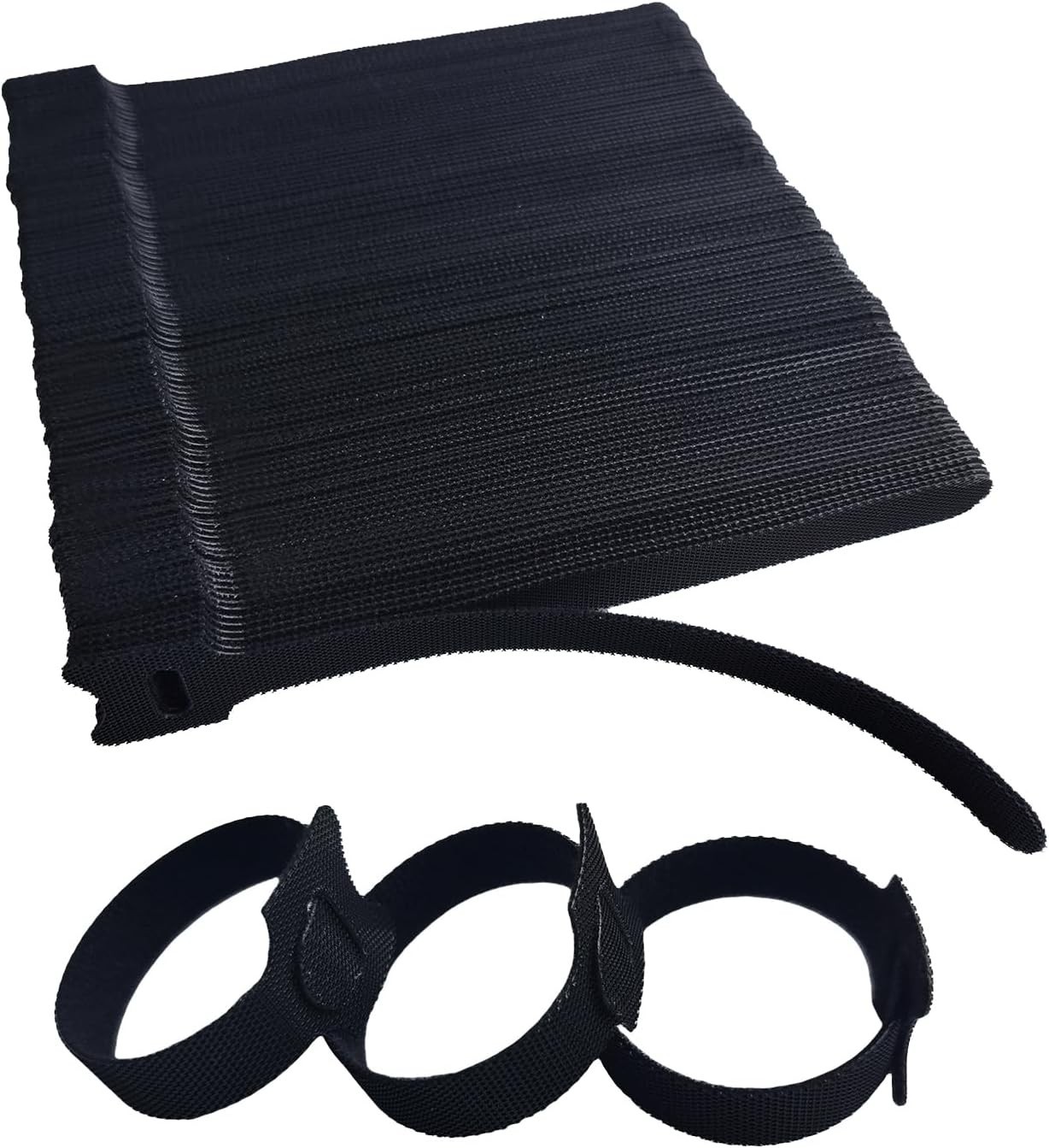 200 PCS 6 Inches Black Reusable Cable Ties, Adjustable Cord Straps, Cable Orga..