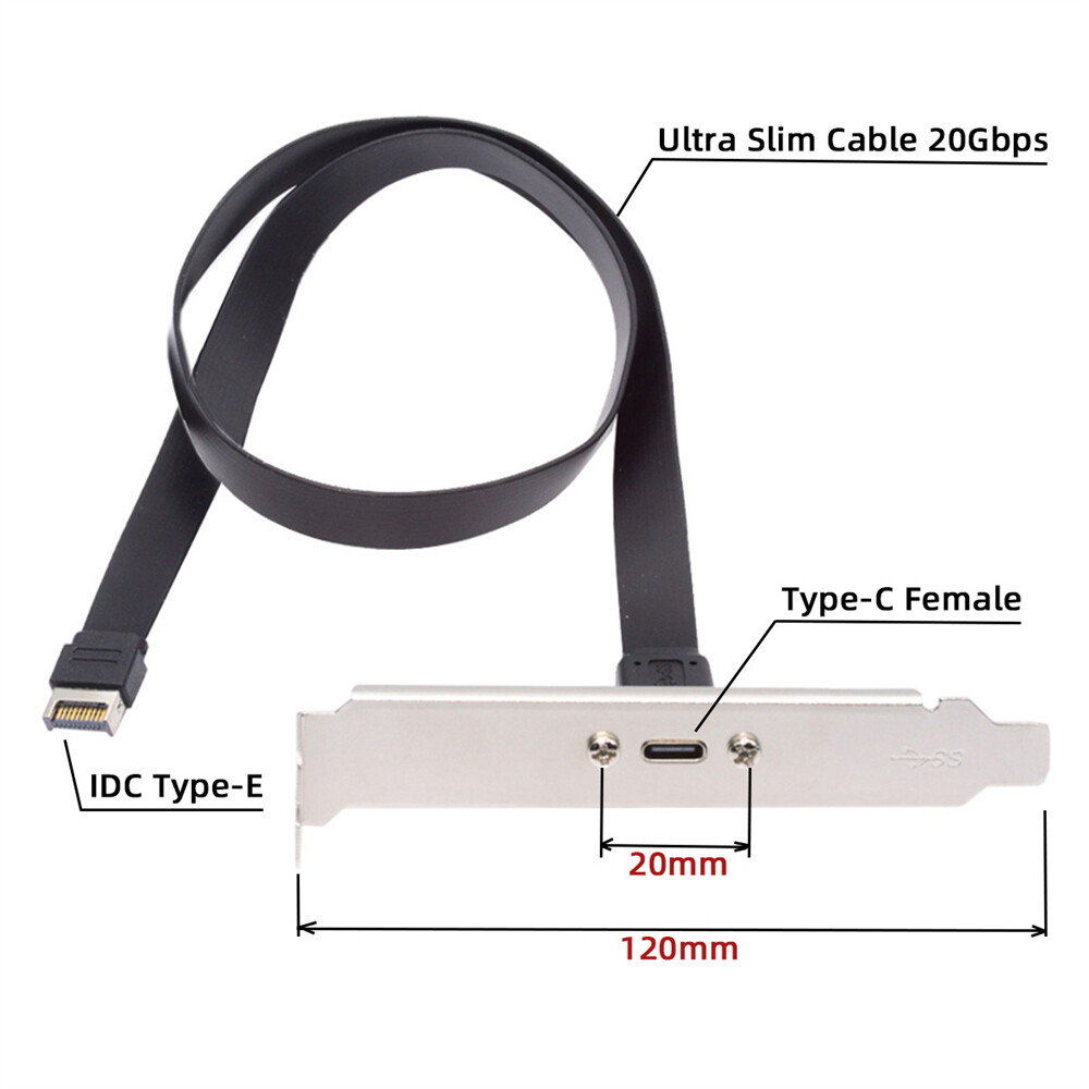 USB 3.2 Gen 2x2 20Gbps USB C Front Panel Header to USB Type-E Extension Cable