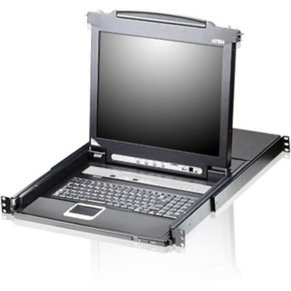 ATEN CL5716M 16-Port Slideaway 19-Inch LCD Integrated USB PS2 Combo KVM Switch,