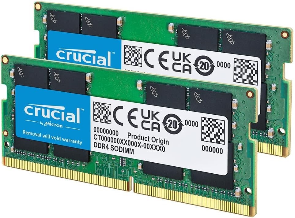 Crucial 64GB (2x32GB) DDR4 3200MHz CL22 SODIMM Memory Module Kit