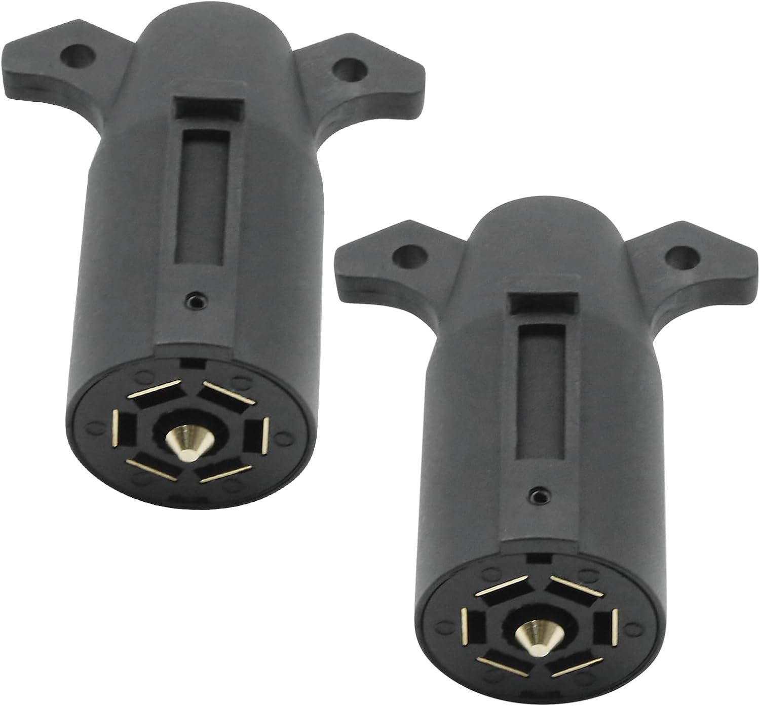 2 Pcs 7 Pin 12V Trailer Plug Connector, 7-Way Male End Trailer Light Wiring Harn