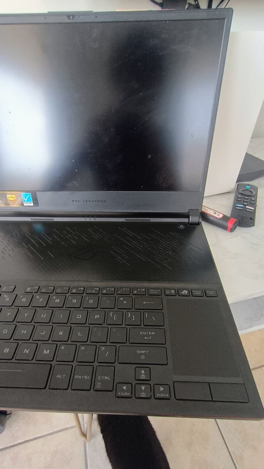 ASUS G531 Laptop For Parts/Repair -No Power- Screen & Keyboard OK - 8GB RAM+Char