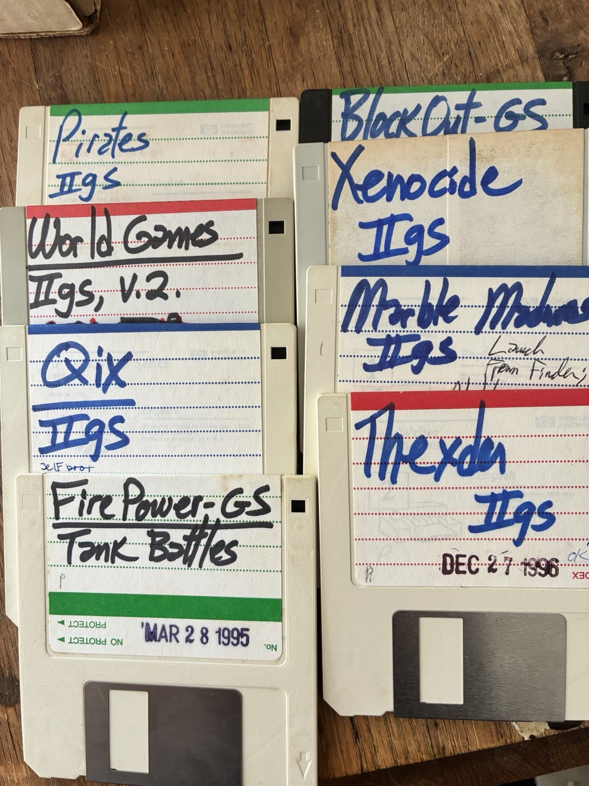 Eight 3.5 Apple IIGS Computer Game Disks On Floppy