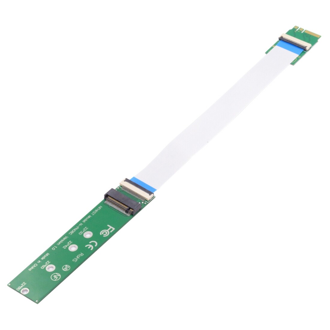 2230 NGFF A+E-Key Male to NVME M-key Female Extension Cable for Laptop
