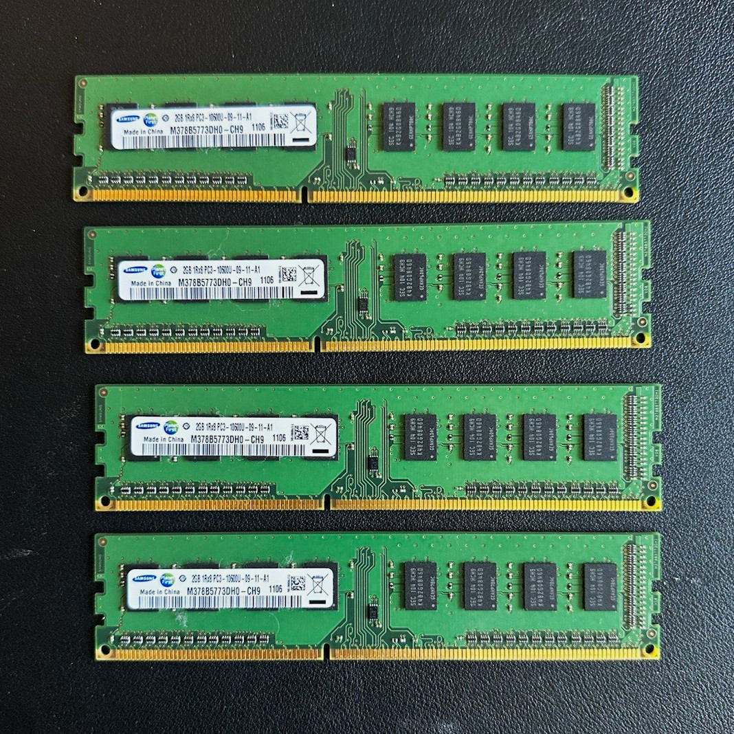 Samsung 8GB (4x2GB) DDR3 PC3-10600U 240-Pin DIMM Non-ECC M378B5773DH0-CH9