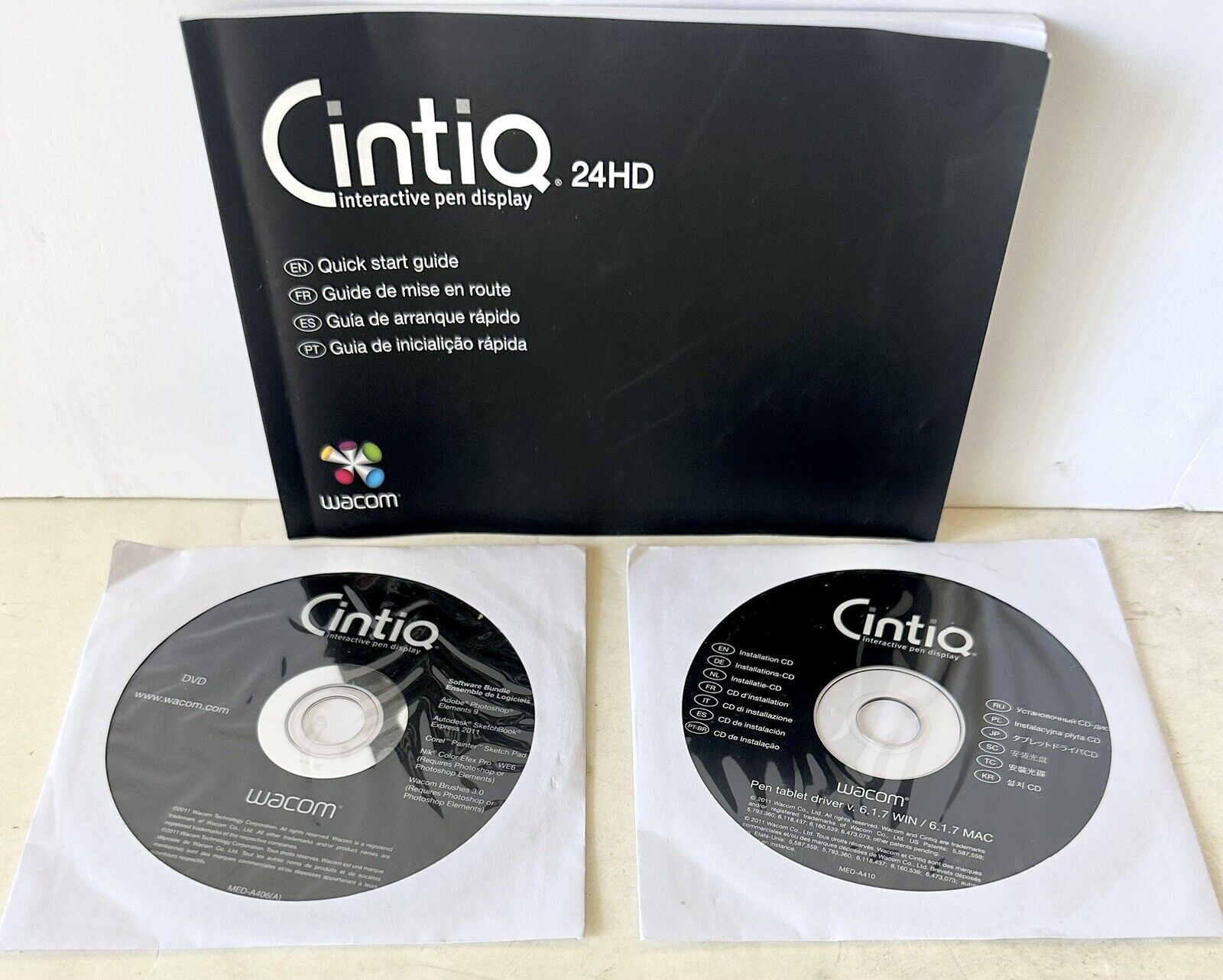 Wacom Cintiq 24HD Interactive Pen Display CD-ROM Software DVD Install CD Bundle