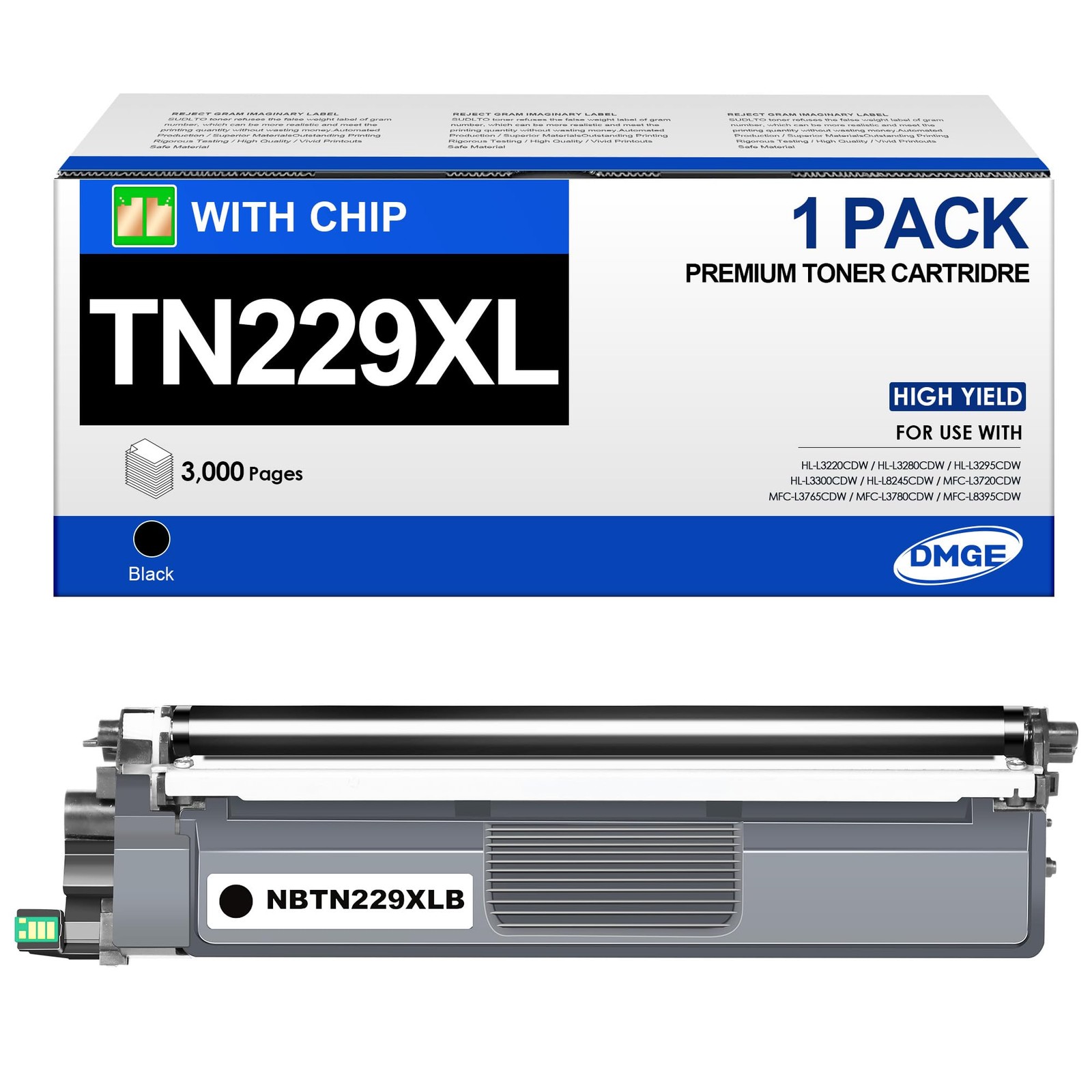 TN229XL Black Toner Cartridge with Brother MFC-L3780CDW HL-L3280CDW HL-L3220C...