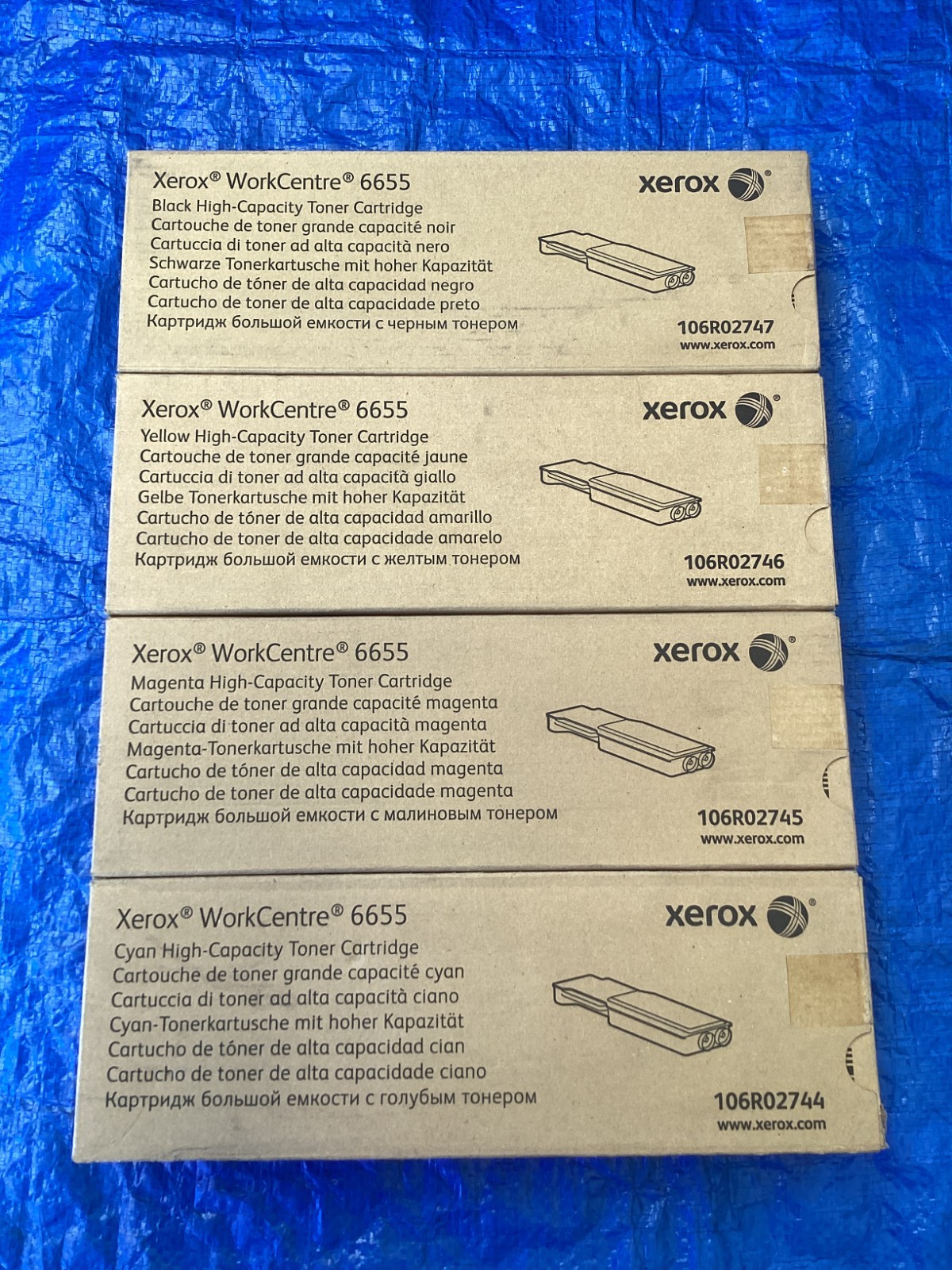 NEW Lot of 4 Xerox WorkCentre 6655 K/C/M/Y Toner Cartridge HIGH YIELD
