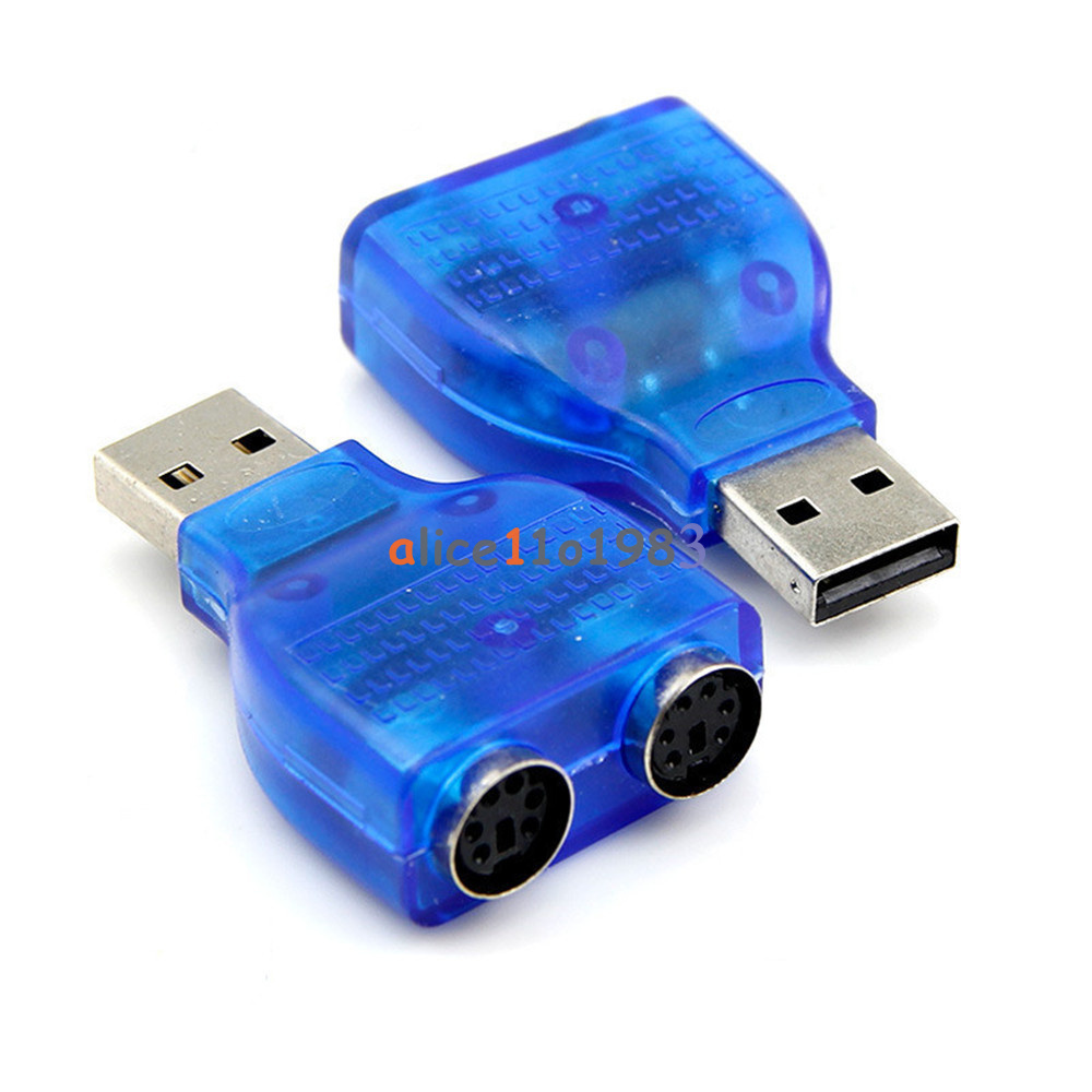 5pcs USB Male To Dual PS2 PS/2 Female Mouse Keyboard Splitter Converter Adapter