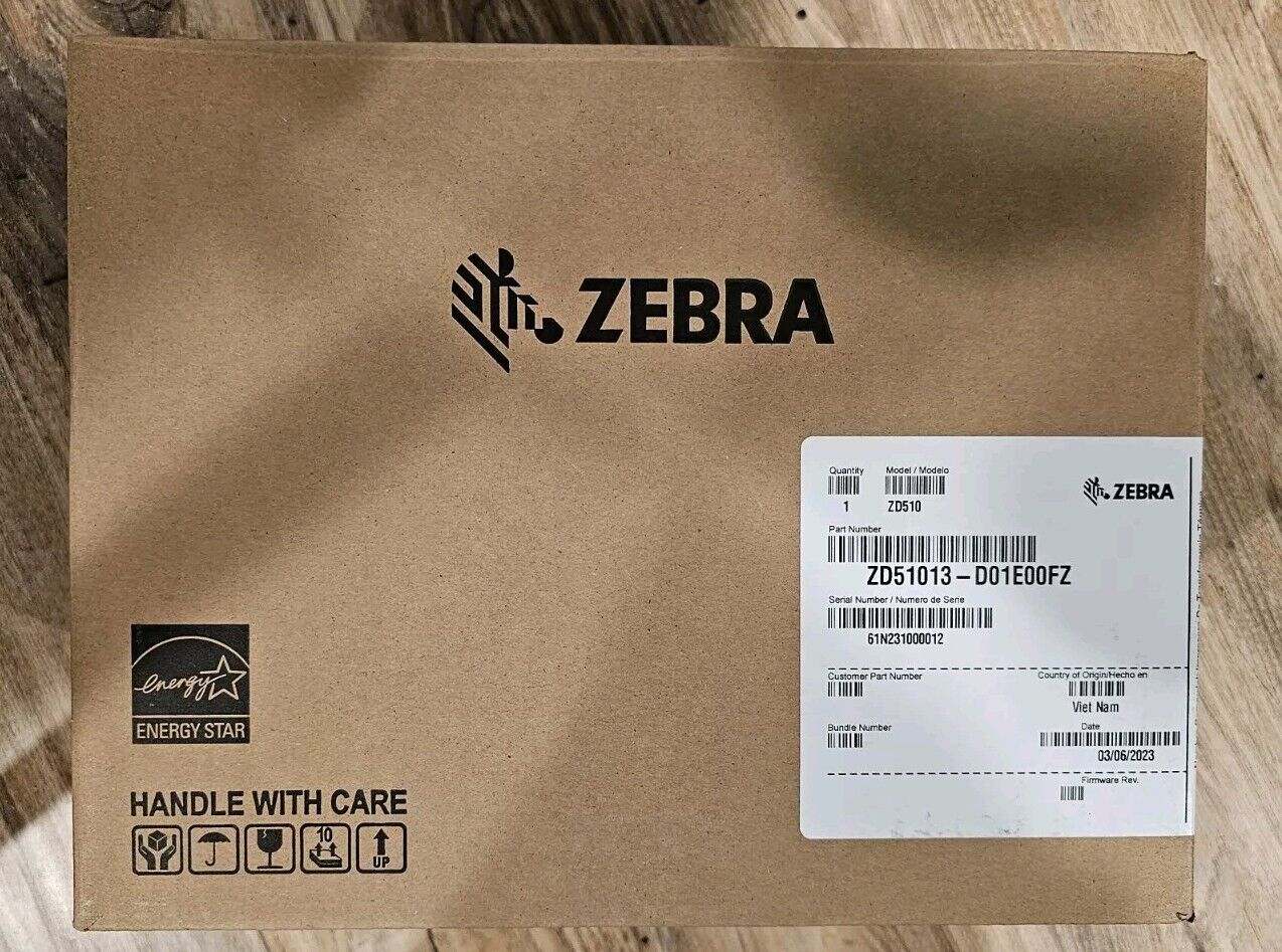Zebra ZD510-HC Thermal Network Wristband Printer PSU USB  Wristbands NEW SEALED 