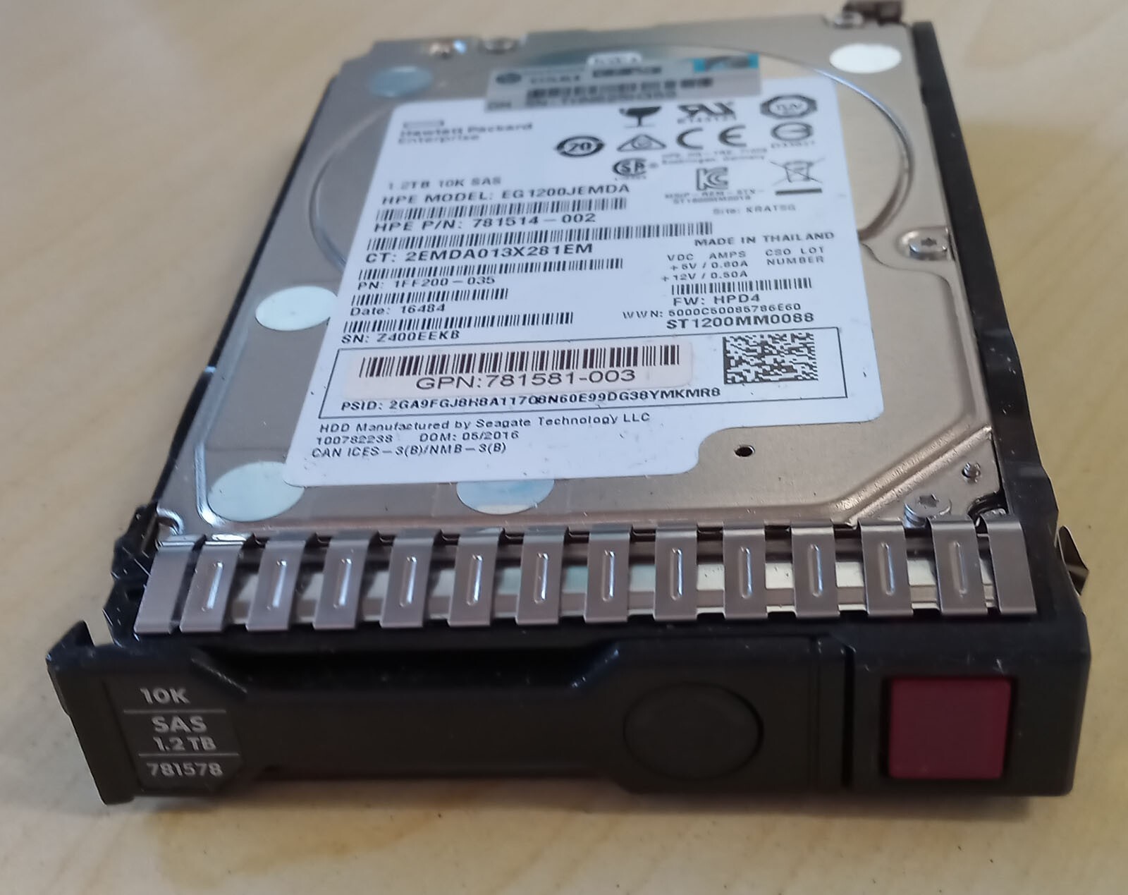HP  781578-001  1.2TB 12Gbps SAS  2.5" HD  Hard Drive  Seagate ST1200MM0088
