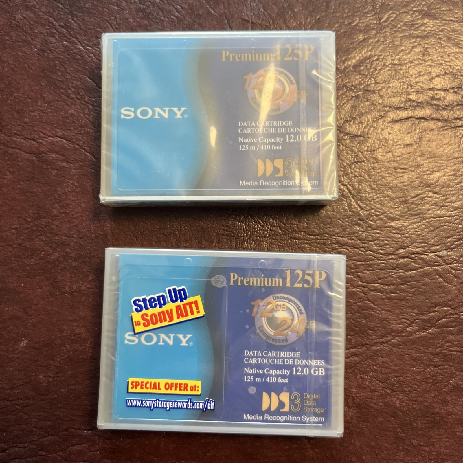SONY Premium 125P Data Tape Cartridge DGD125P • New/Sealed • Lot of 2