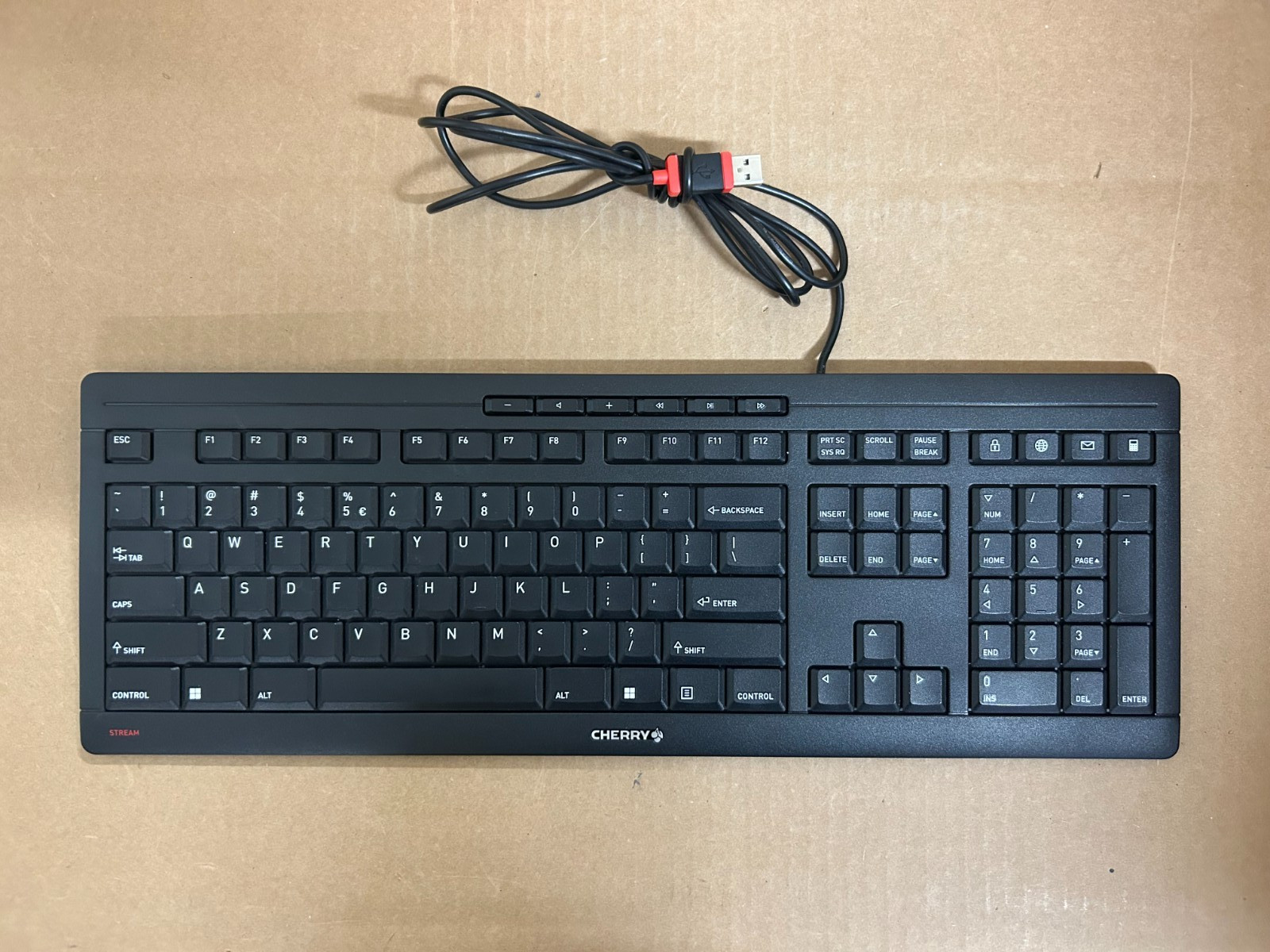 Cherry Stream JK-85 Black US International QWERTY Corded Multimedia Keyboard