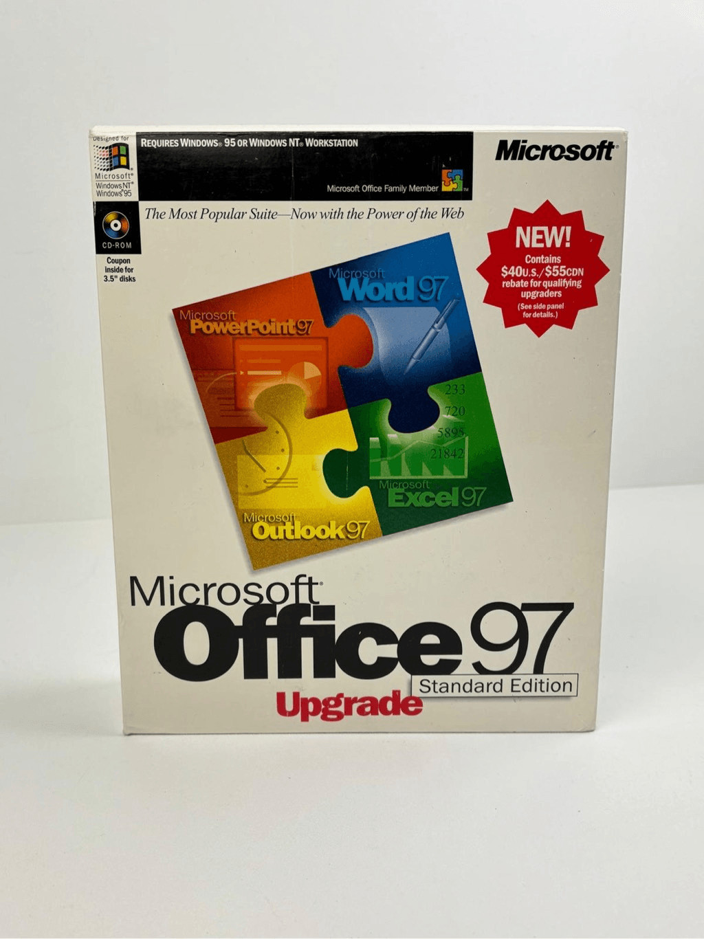 Vintage Microsoft Office 97 Upgrade Standard Big Box Version New Open Box EK2207