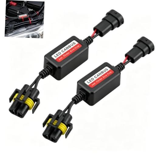 2PCS H11/H8/H9 Canbus Decoder, Radio Audio LED Canbus Error-free Anti-flicker