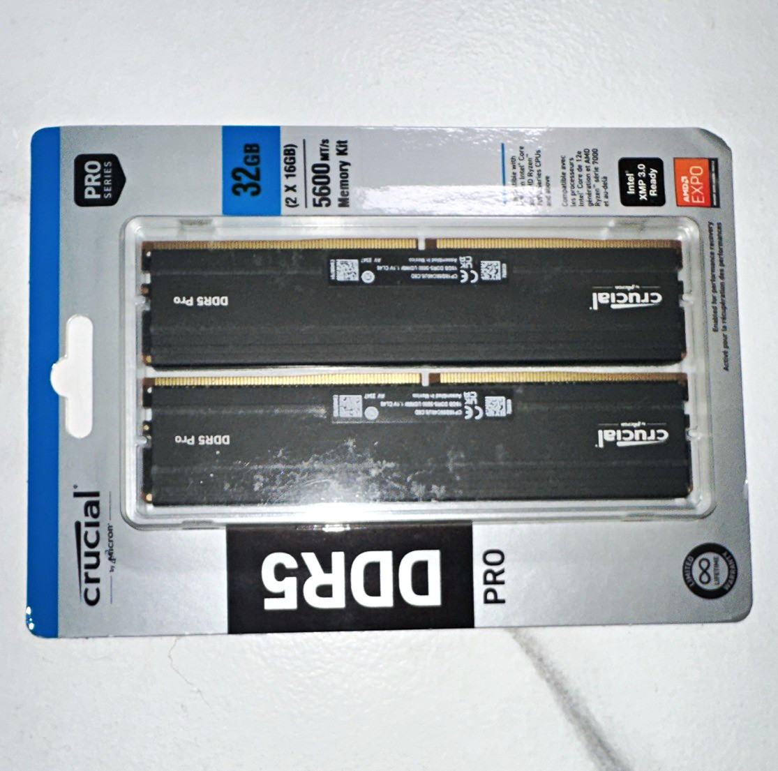 Crucial DDR5 Pro 32GB (2x16GB) DDR5-5600 UDIMM AMD EXPO CP2K16G56C46UB