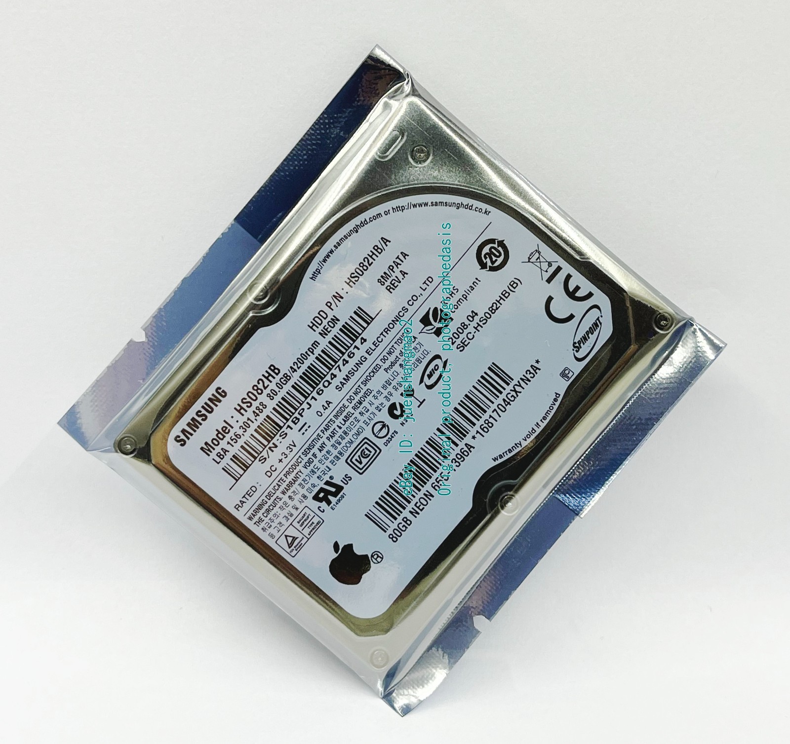 apple  Samsung 80GB 4200RPM Spinpoint N2B HS082HB/A 1.8" CE laptop hard drive