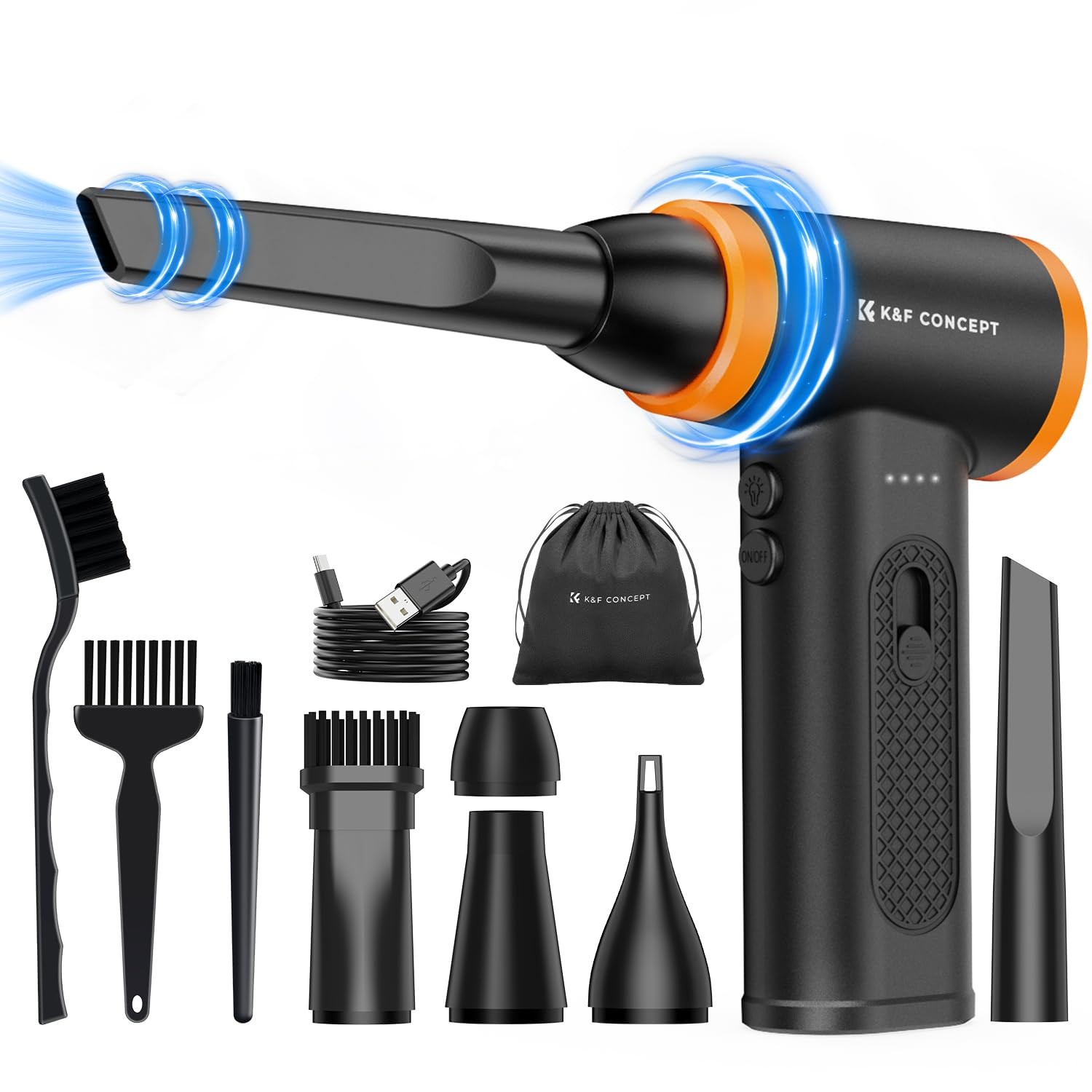 K&F CONCEPT Compressed Air Duster 3-Speed Rechargeable Cordless for PC Laptop