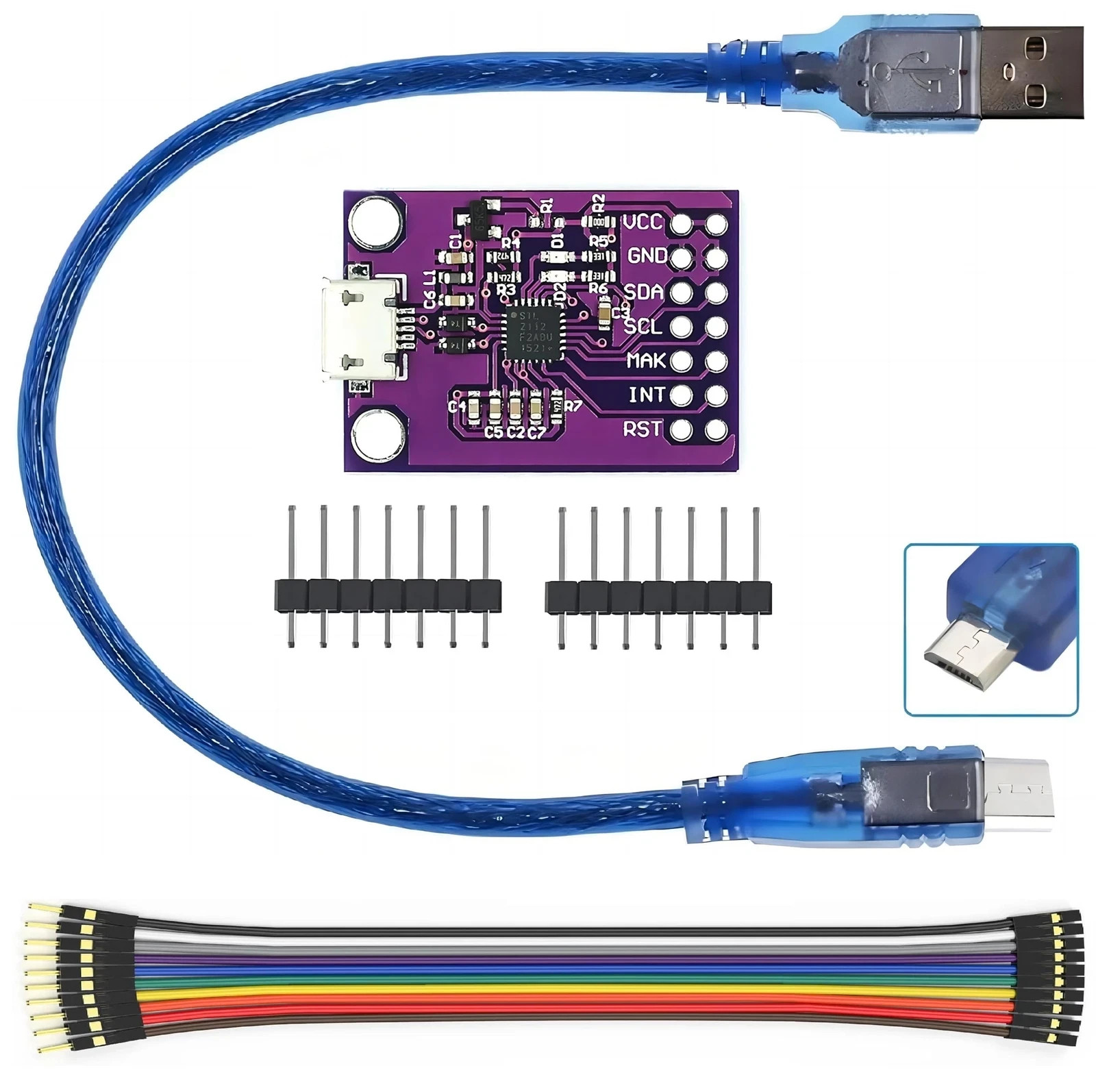 CP2112 Adapter Micro USB to SMBus I2C Communication with Wires