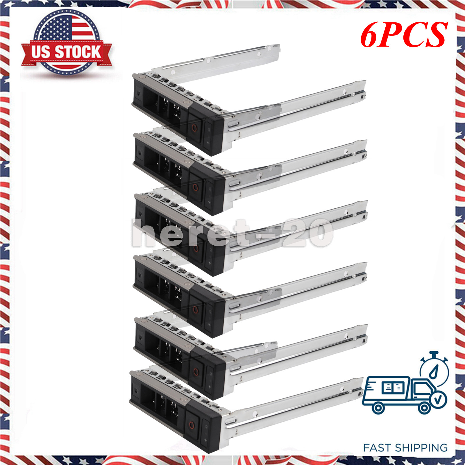6PCS For Dell PowerEdge R640 R740 R740xd SAS SATA 3.5"HDD Drive Tray Caddy X7K8W