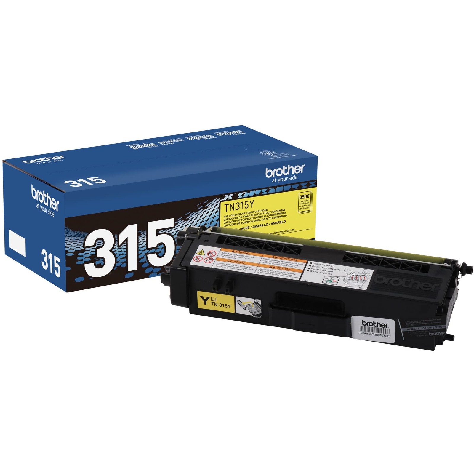Brother Tn 315Y Yellow Laser Printer Toner Cartridge High Yield 3500 Pages