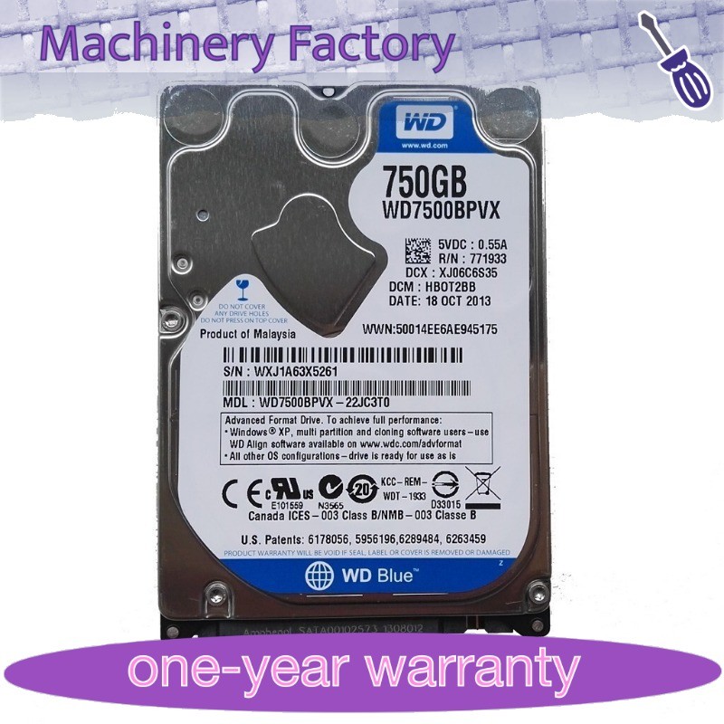 New Western Digital 750GB WD7500BPVX 5400RPM SATA 2.5" Laptop HDD Hard Drive