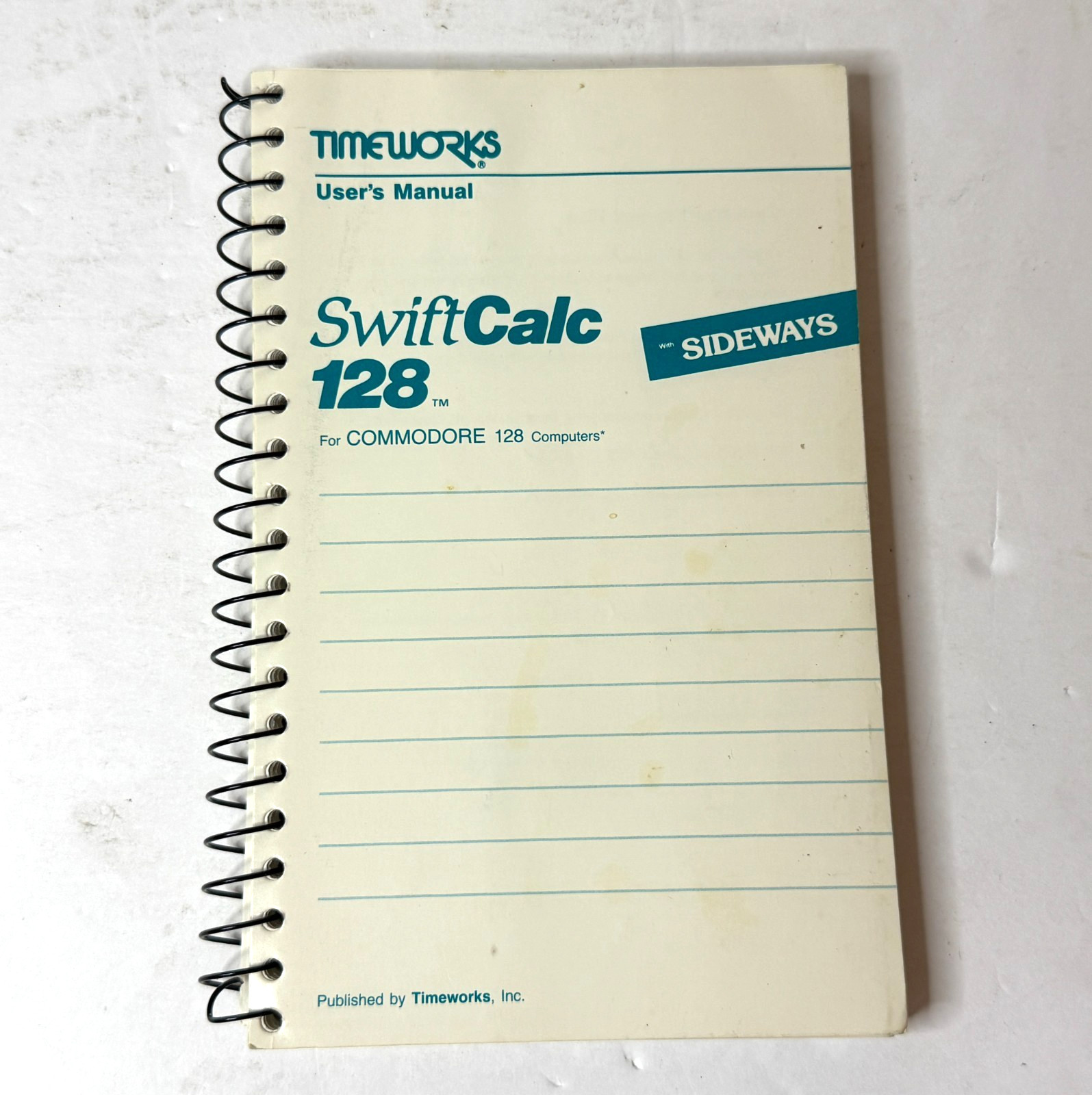 SwiftCalc 128 with Sideways for Commodore 128 Computers Timeworks User's Manual