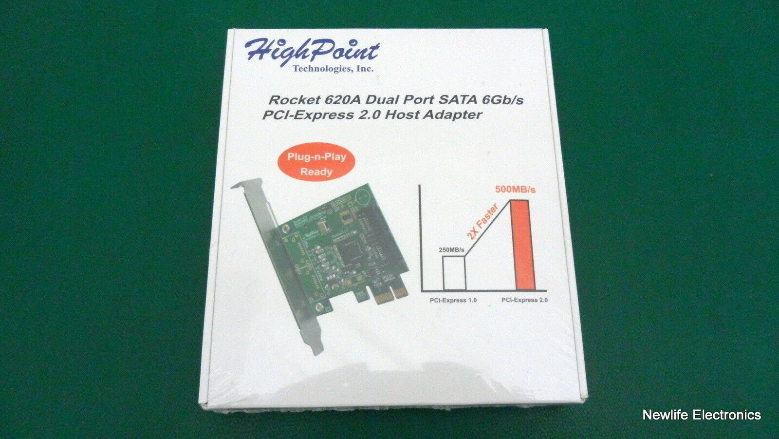 (New) High Point Technologies Rocket 620A 2-Port SATA 6Gb/s PCIe Host Adapter