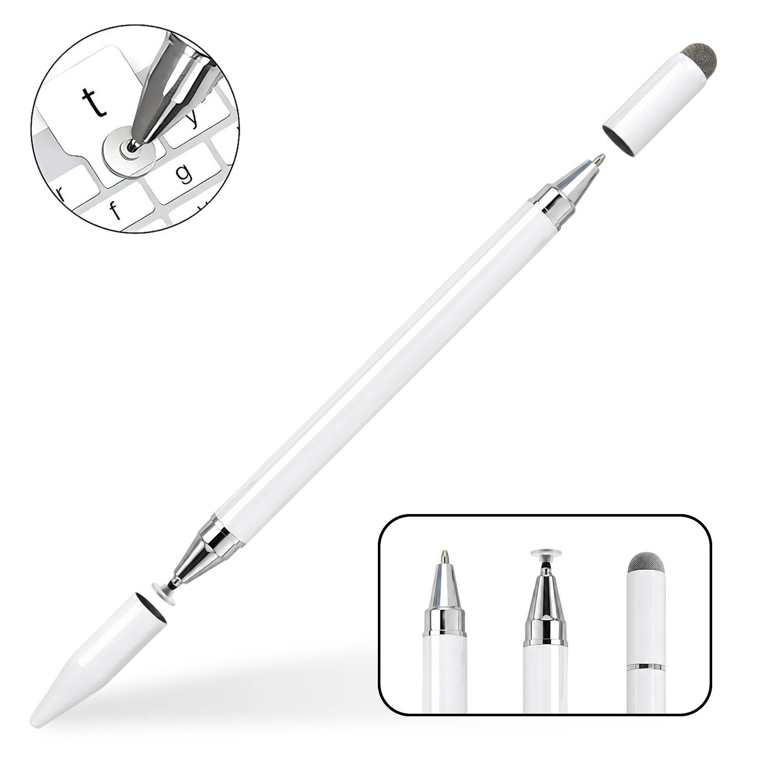 3-in-1 Universal Stylus Pen for All Touch Screens for iPad iPhone Android Tablet