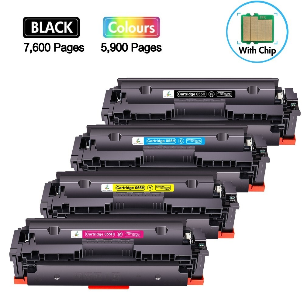 4PK CRG-055H Toner Set For Canon imageCLASS MF741Cdw MF745Cdw MF746Cdw WITH CHIP