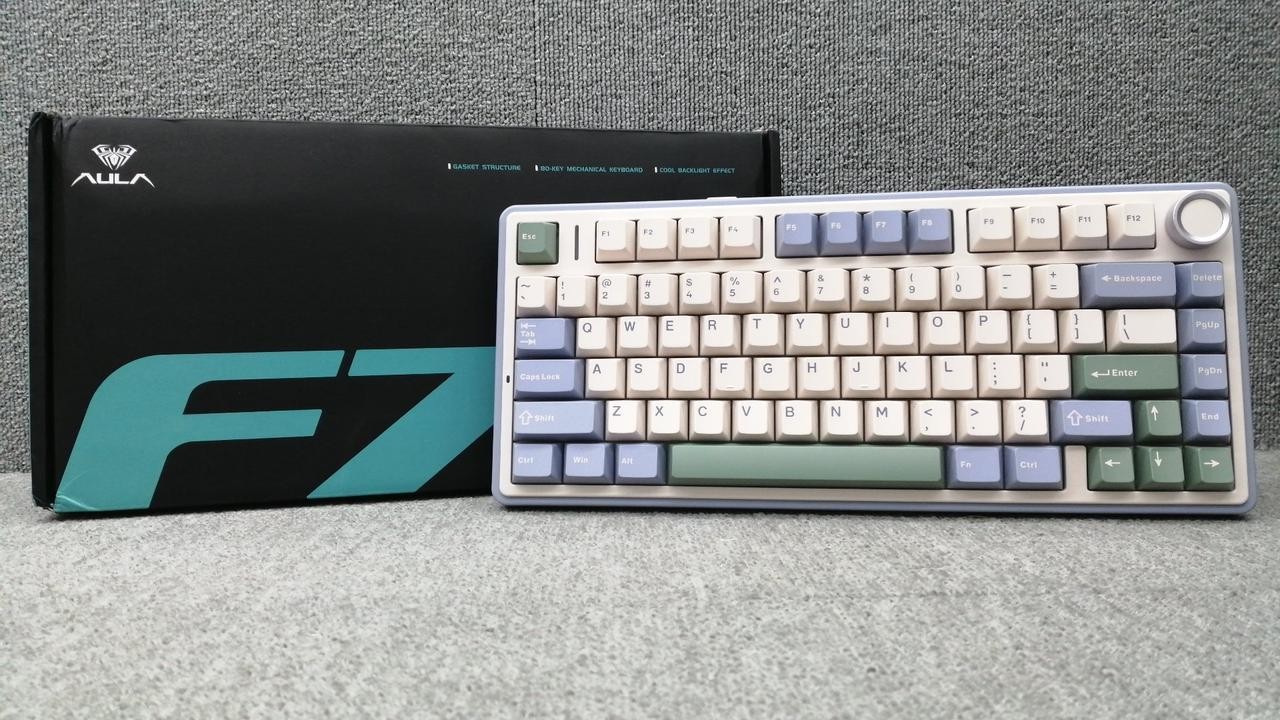 AULA F75 Mechanical Keyboard Bluetooth Wi-Fi USB-C Compact 75% New