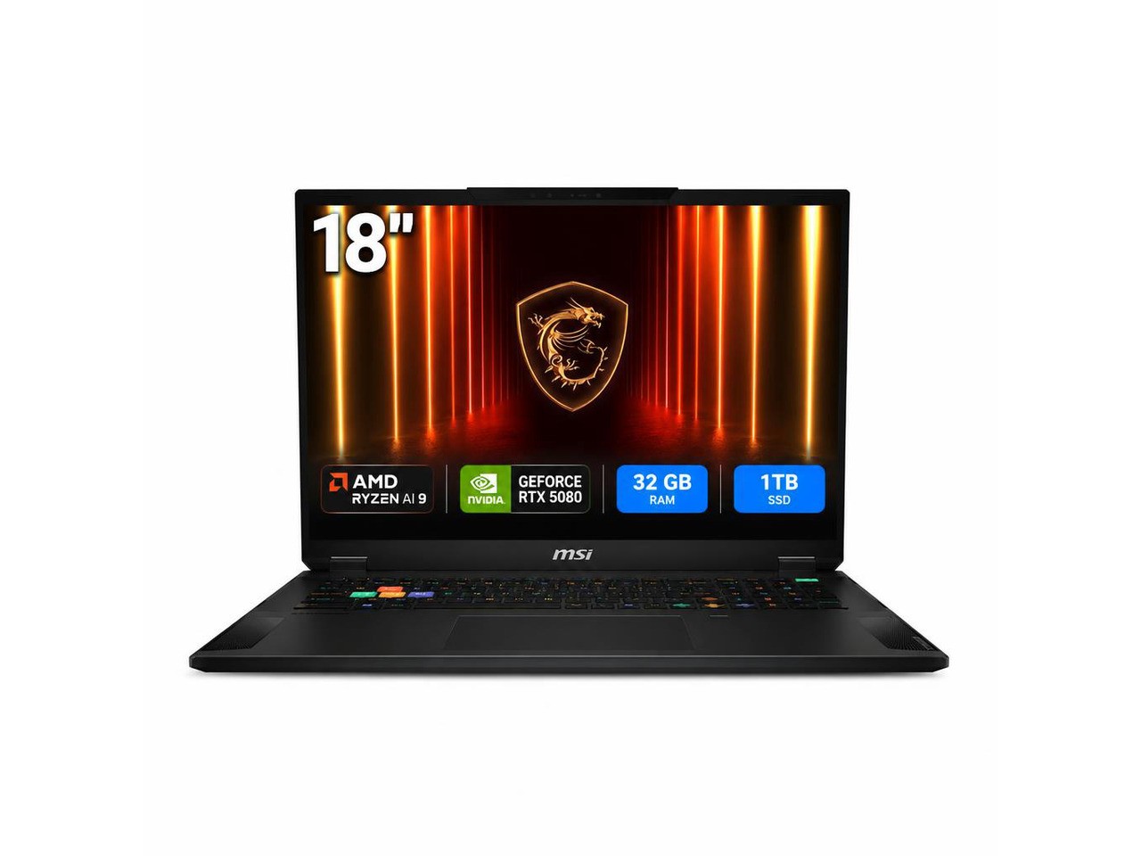 MSI Stealth A18 AI+ A3HWIG-019US 18" Copilot+ PC Gaming Notebook - AMD Ryzen AI