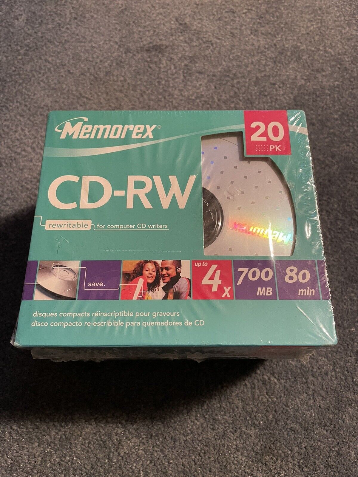 Memorex 20 Pk Pack CD-Rw 700MB 80min SEALED.      22