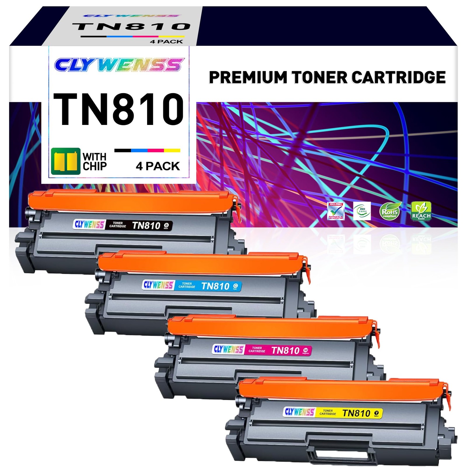 ** NEW Brother Toner | TN810 / TN810XL | Black / Color| Compatible | 4-Pack
