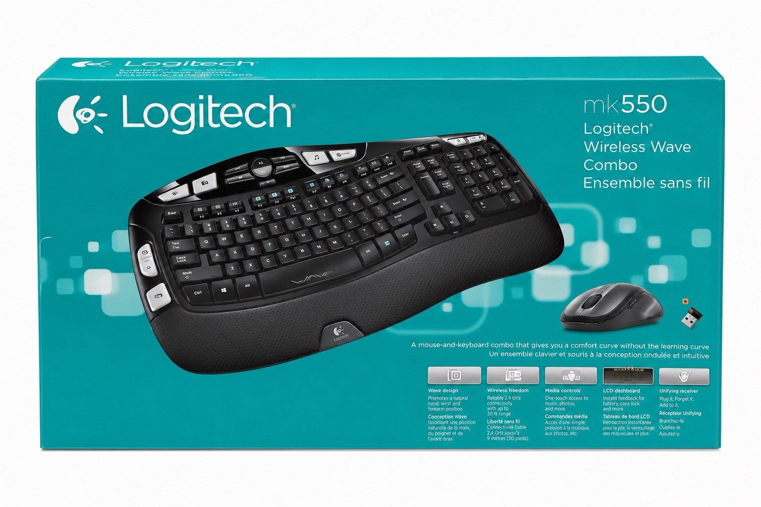 NEW Logitech MK550 Comfort Wave Wireless Keyboard Mouse K350 M510
