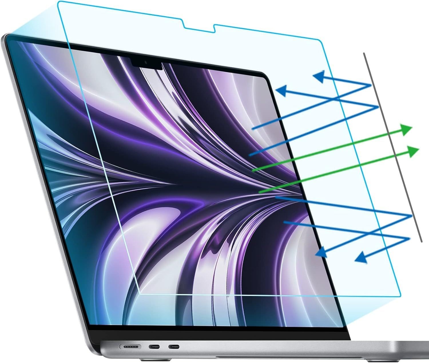 2-Pack Screen Protector for MacBook Air 13.6" - Anti Glare & Blue Light Blocking