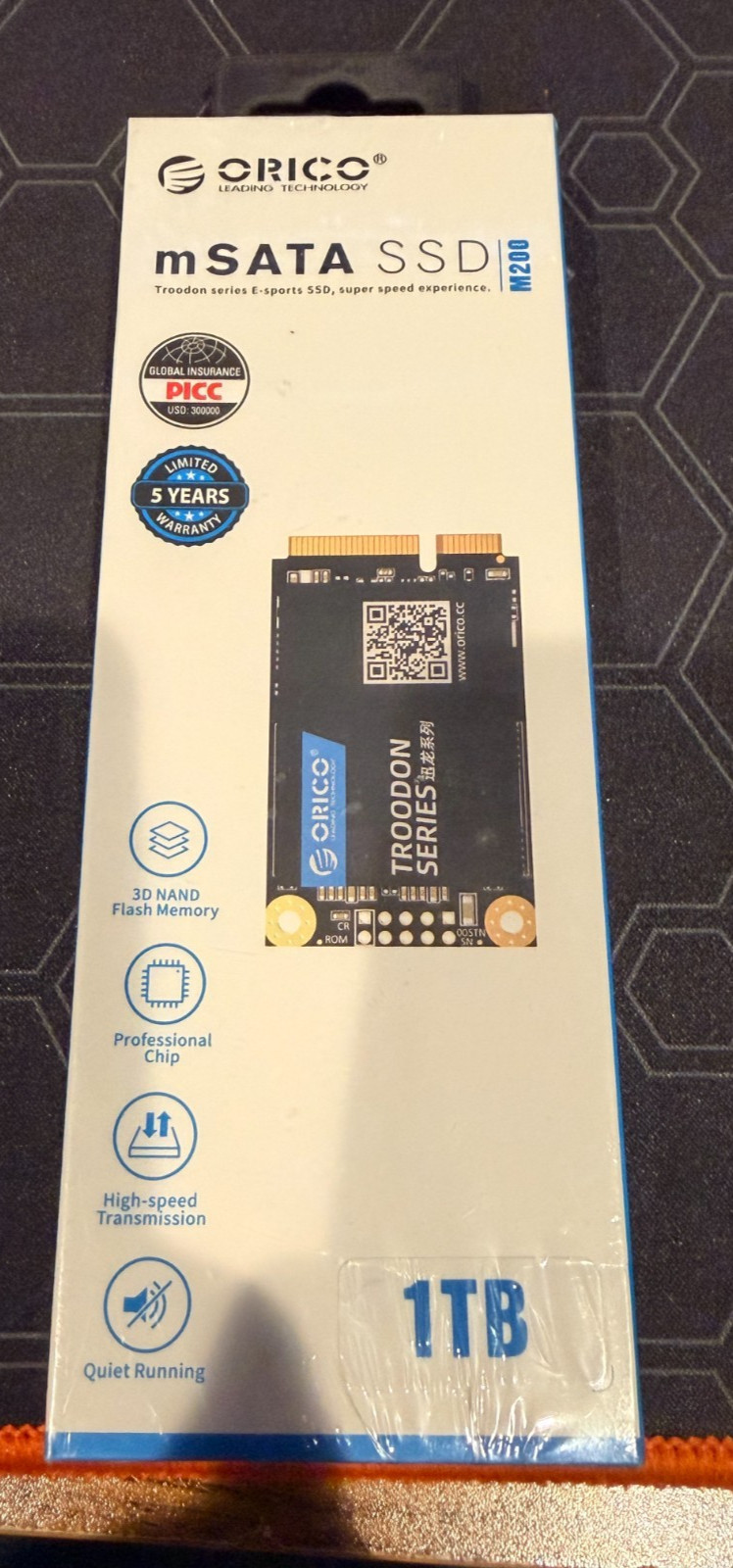 ORICO M200 1TB mSATA SSD SATA III Troodon Series M200-1TB-BP New Sealed