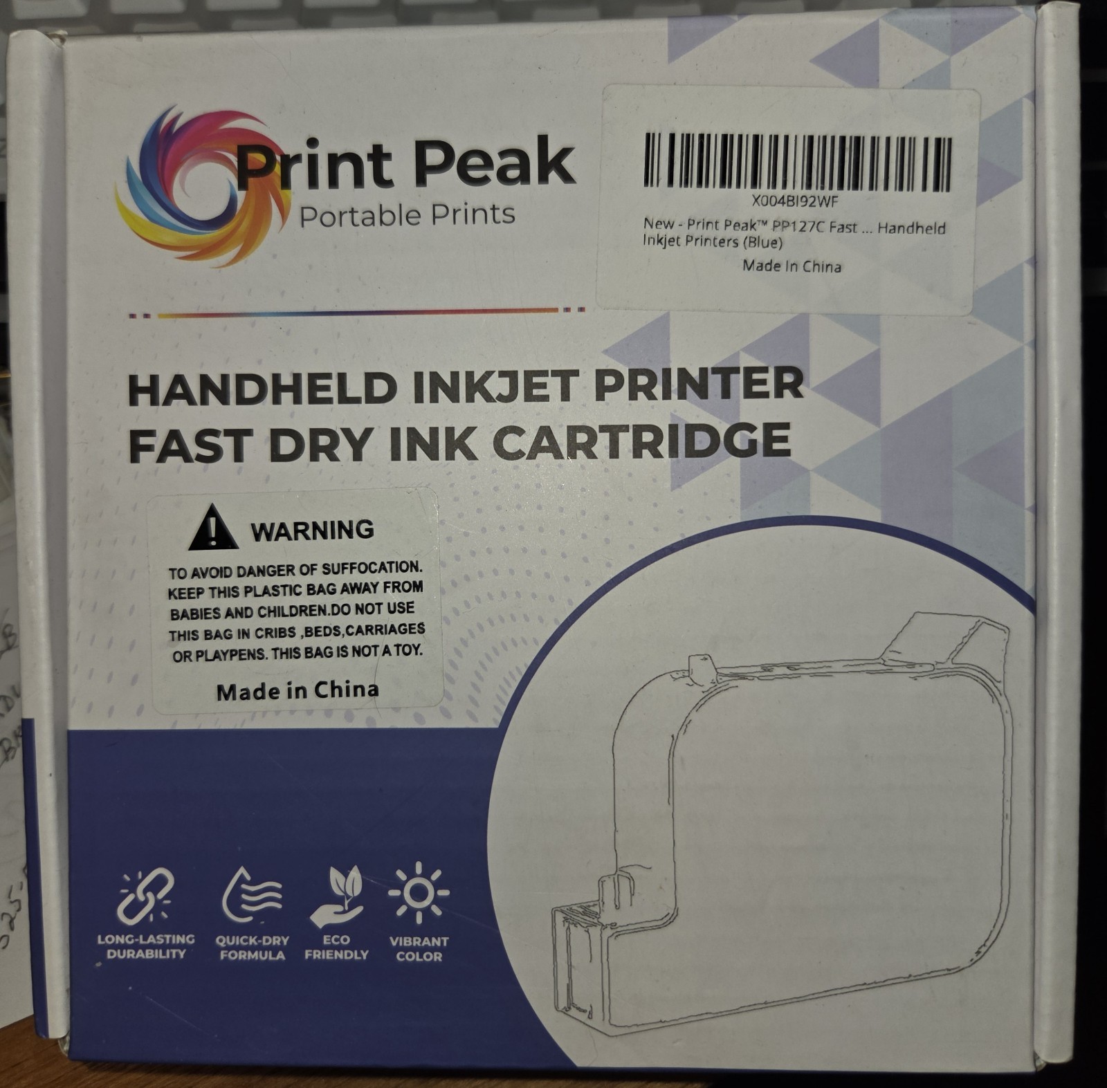 PRINT PEAK BLUE INK CARTRIDGE FOR PRINT PEAK HANDHELD - OEM NEW Original Box