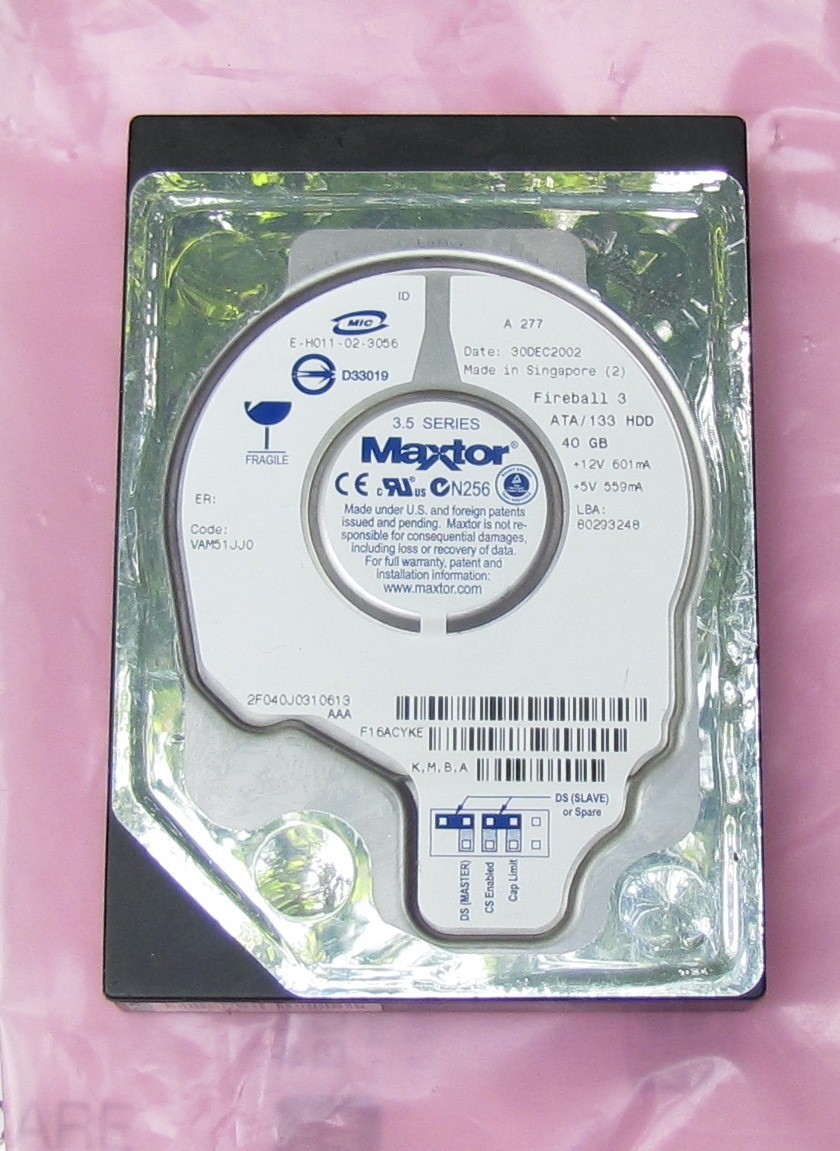 MAXTOR Fireball 3 ATA/133 HDD 3.5" PATA IDE 7200 RPM Hard Disk Drive PARTS ONLY