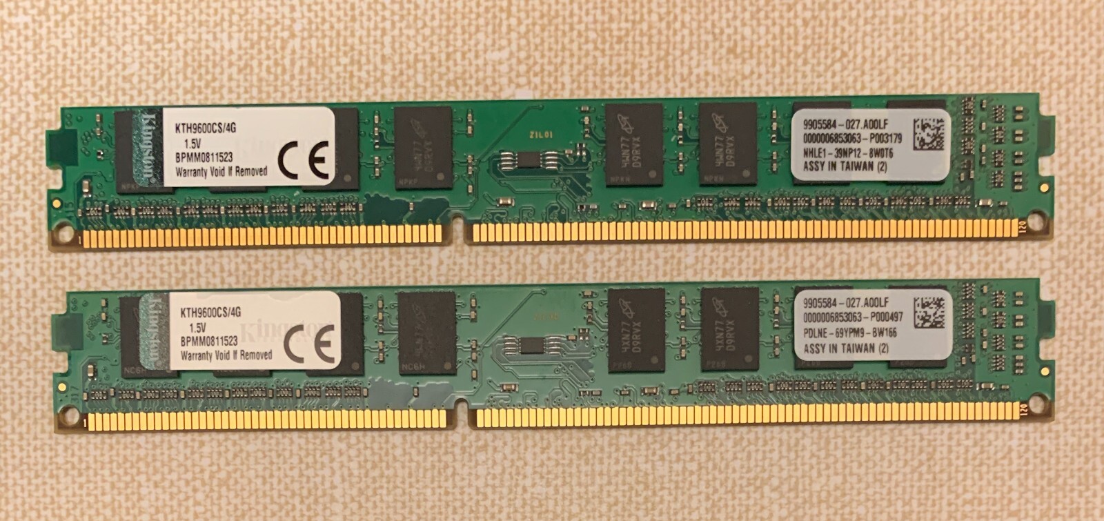 2X 4GB (8GB) Kingston PC3-12800 desktop (DDR3-1600) KTH9600CS/4G  -TESTED