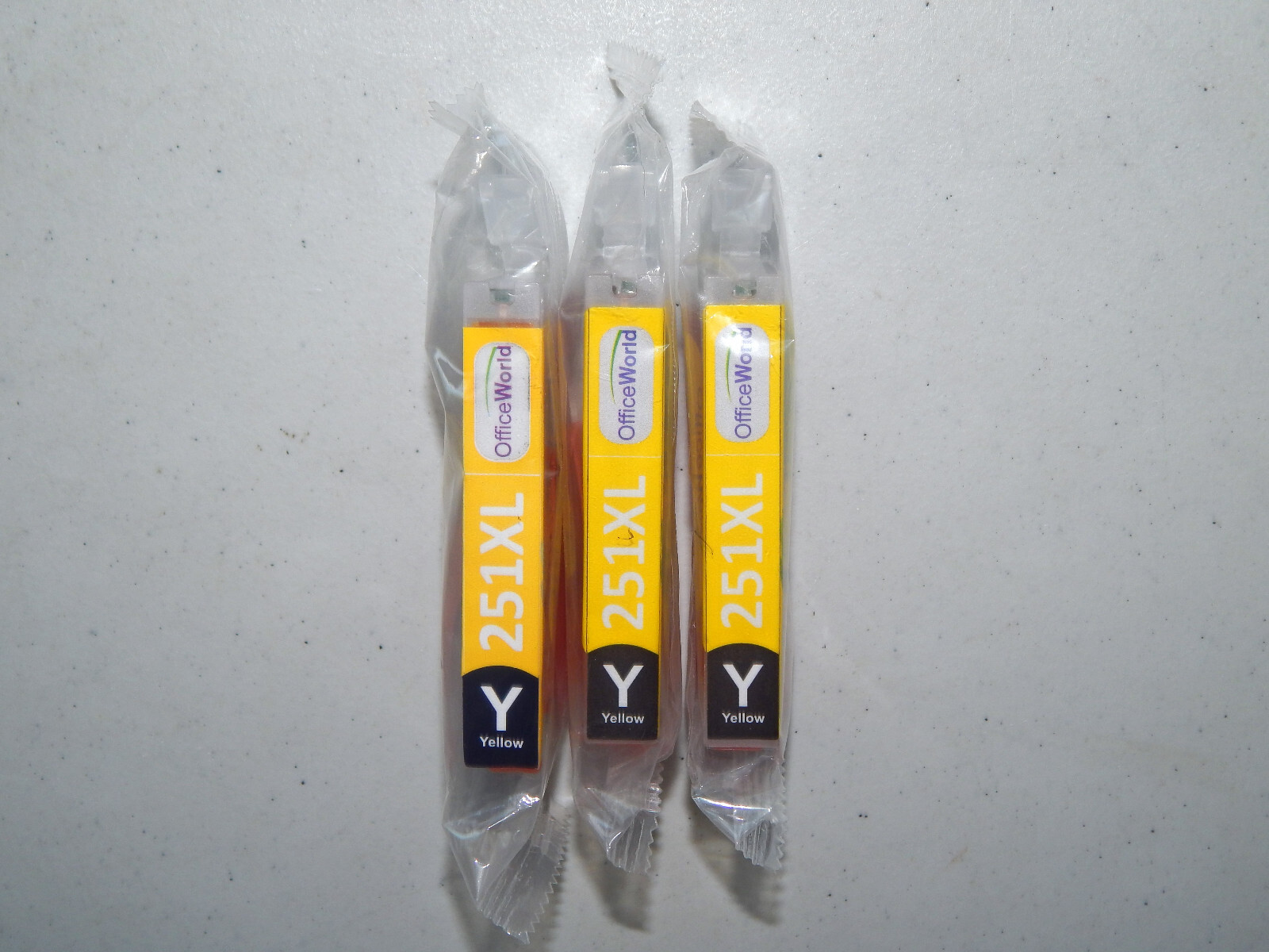 Lot of 3 Office World Compatible Ink Cartridge Replacement 251XL Yellow FREESHIP