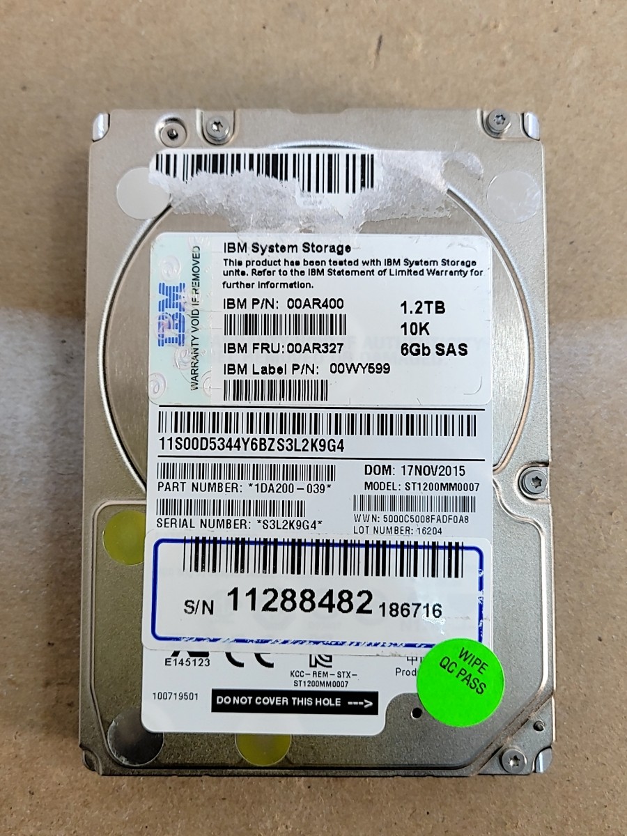 IBM SEAGATE ST1200MM0007 1DA200-039 Hard Drive 1.2TB SAS 2.5"