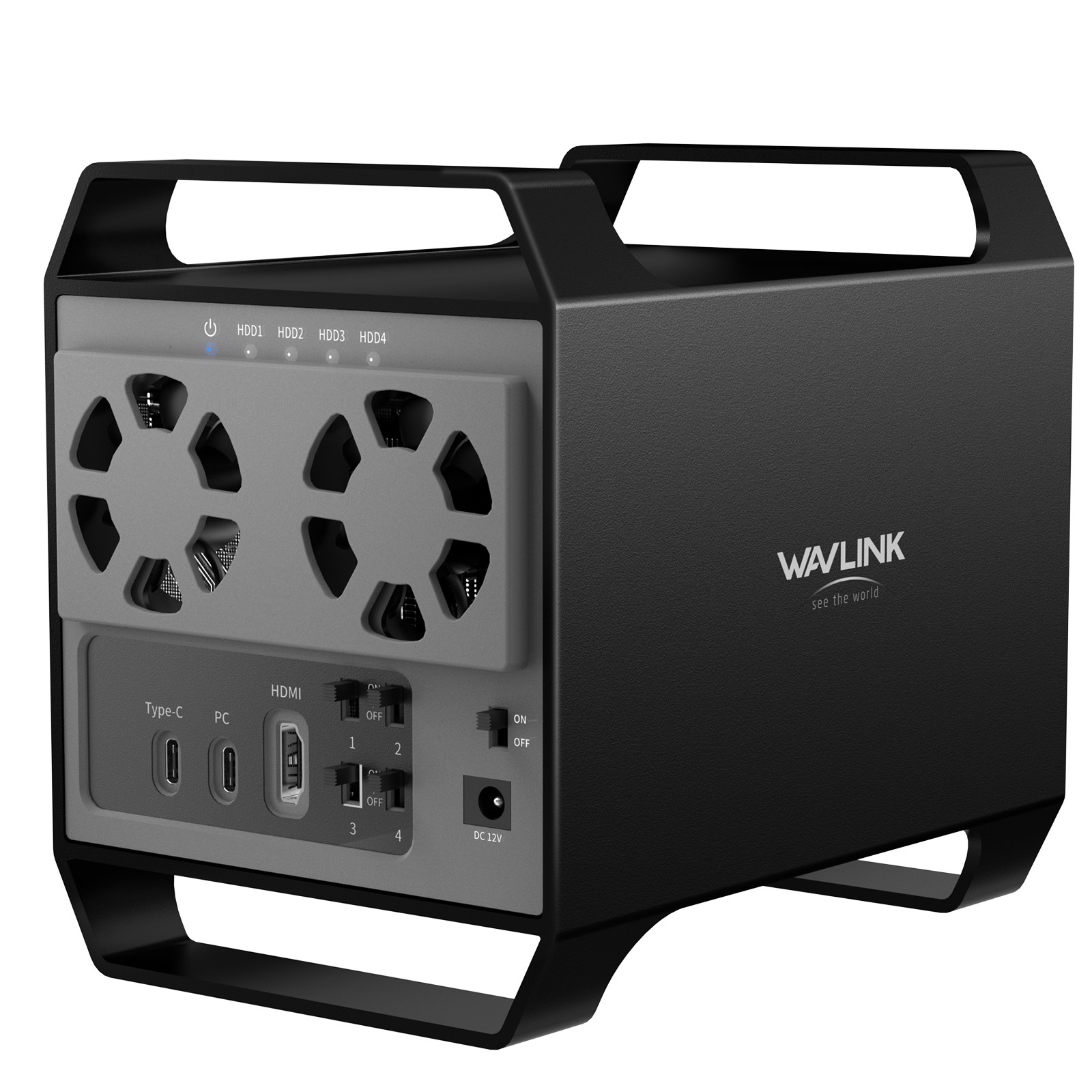 4-Bay 10Gbps Hard Drive Enclosure with Cooling Fan for 2.5/3.5" SATA HDD/SSD
