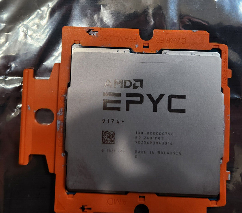 Dell Locked AMD EPYC Genoa 9174F 16-Core 4.1GHz SP5 256MB ZEN4 CPU 100-000000796