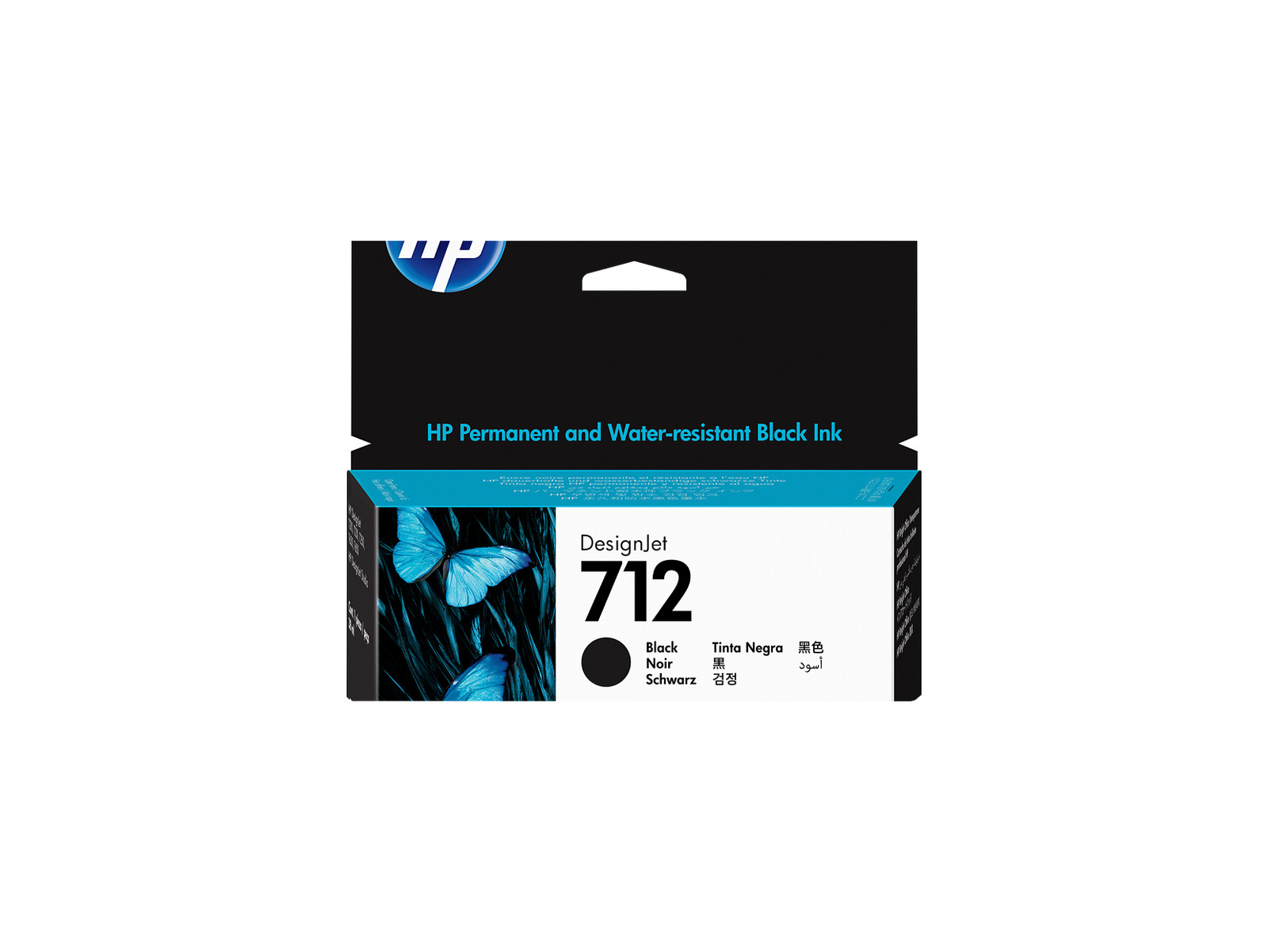 HP 712 38-ml Black DesignJet Ink Cartridge, 3ED70A