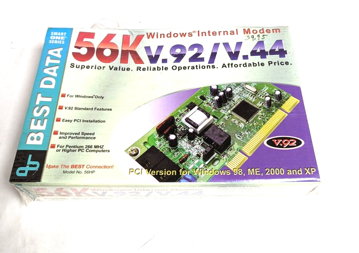 NEW  - Best data 56K V.92 V.44 PCI Fax Modem Card - 