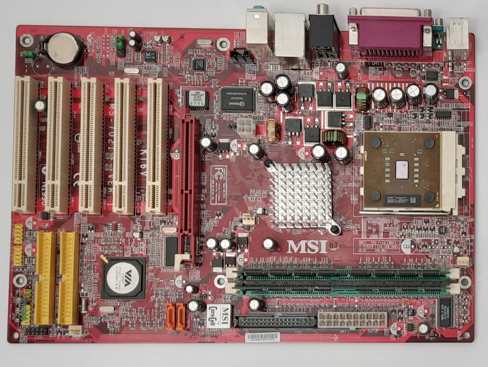 MSI KT6V Socket A AGP Retro Motherboard + AMD Sempron 2600+ + 1GB RAM