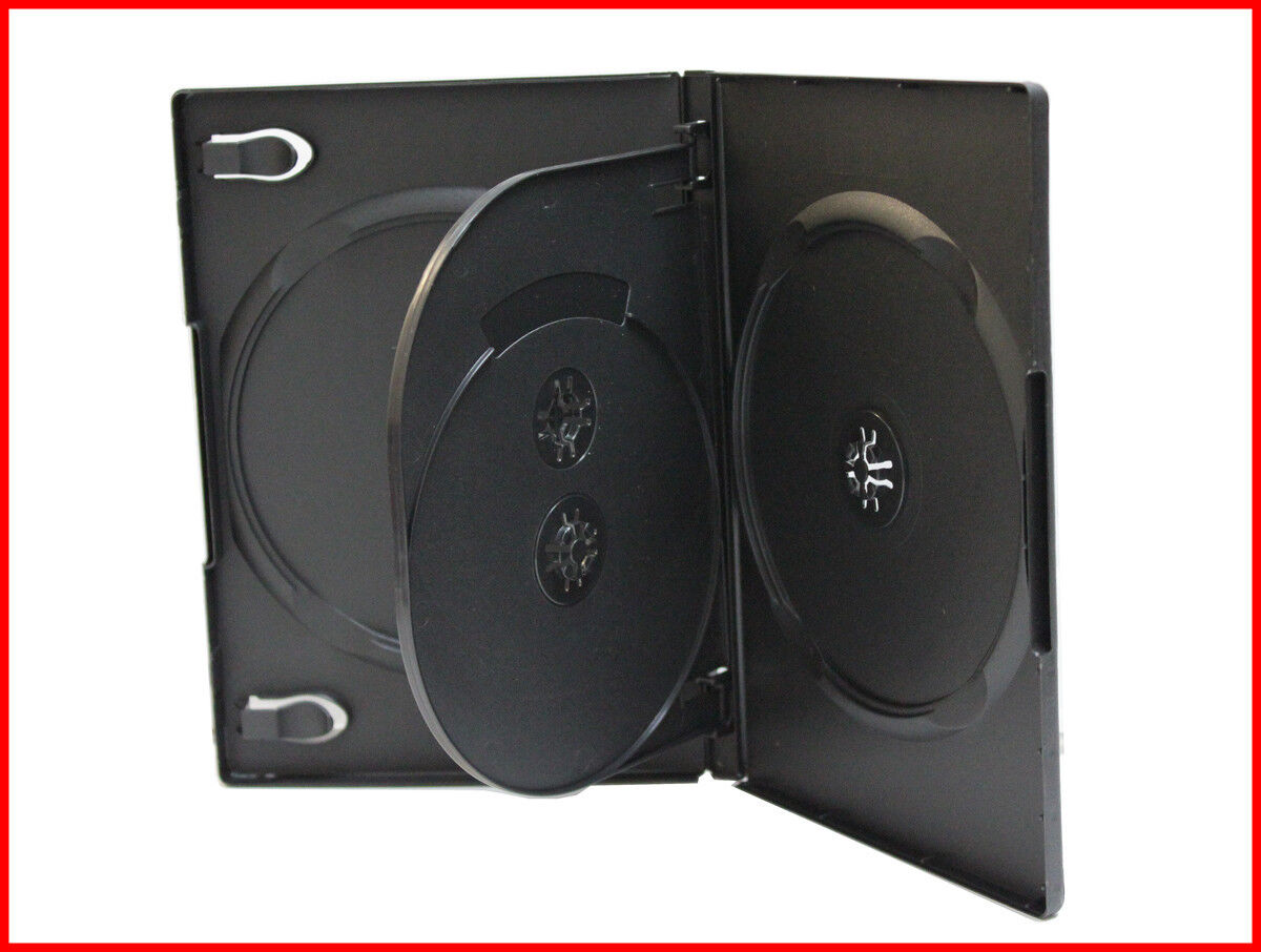 14mm Quad DVD CD Movie Game Case Black Multi 4 Disc with Flip 18 Pk Canada n USA