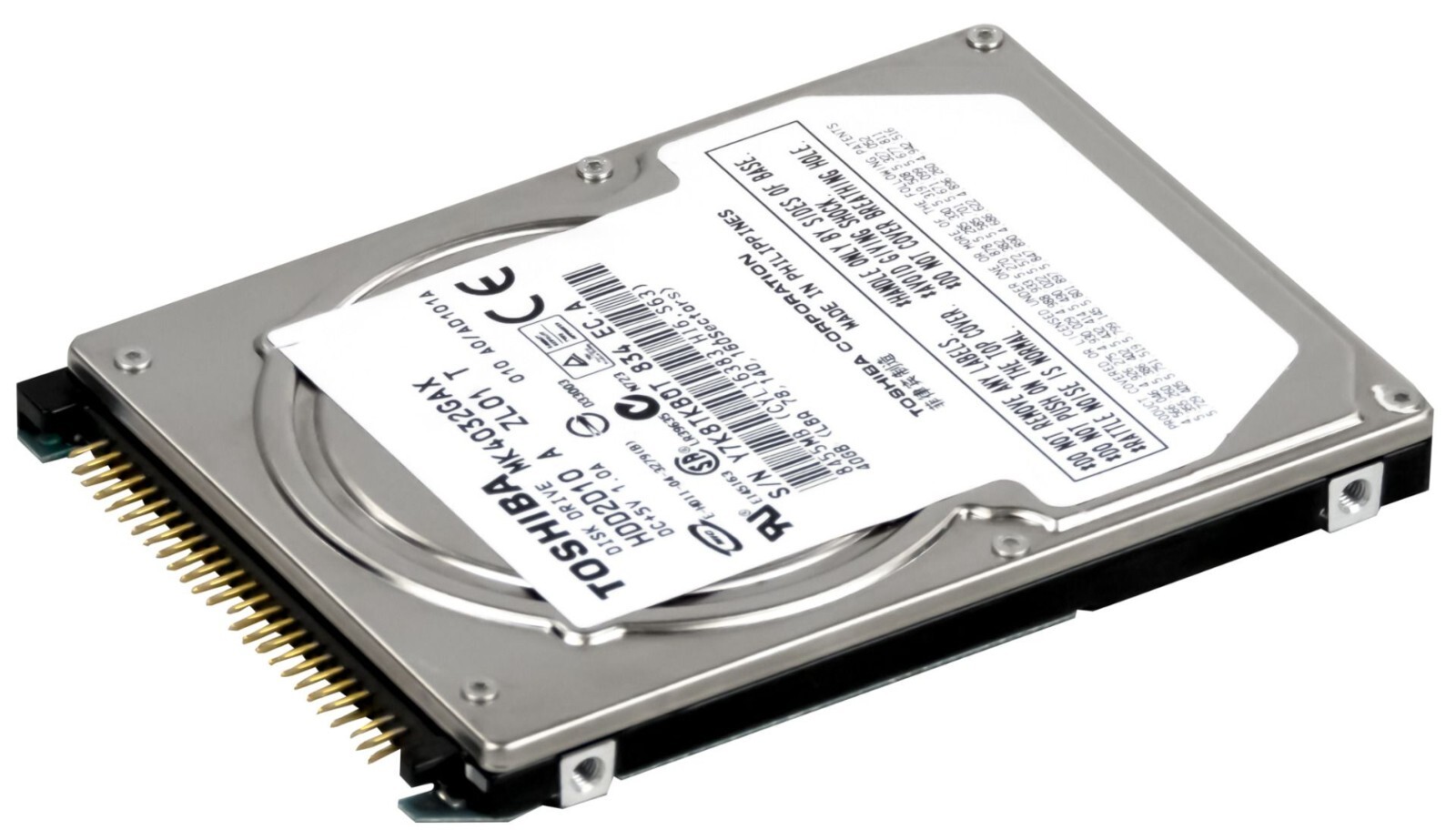 HARD DRIVE Toshiba 40GB MK4032GAX 5400RPM 8MB ATA / IDE HDD2D10 2.5" inch